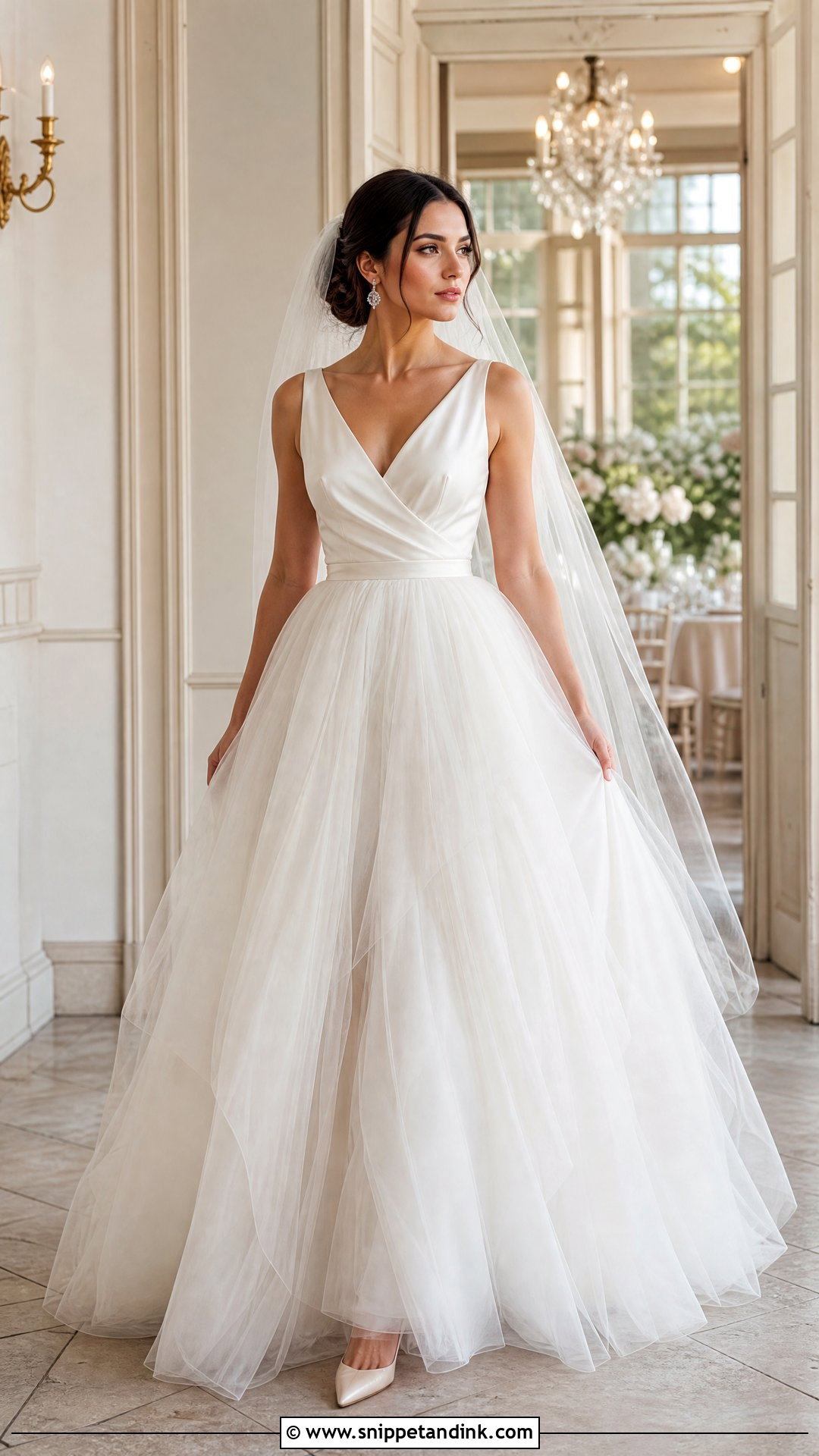 Wrap Bodice Wedding Dress With Tulle Skirt - Snippet and Ink - 20 Wrap Wedding Dress Ideas