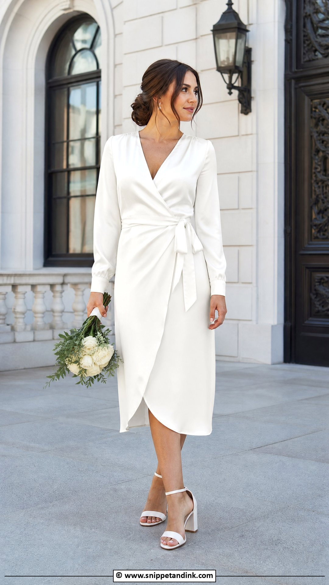 Wrap City Hall Wedding Dress - Snippet and Ink - 35 City Hall Wedding Dress Ideas