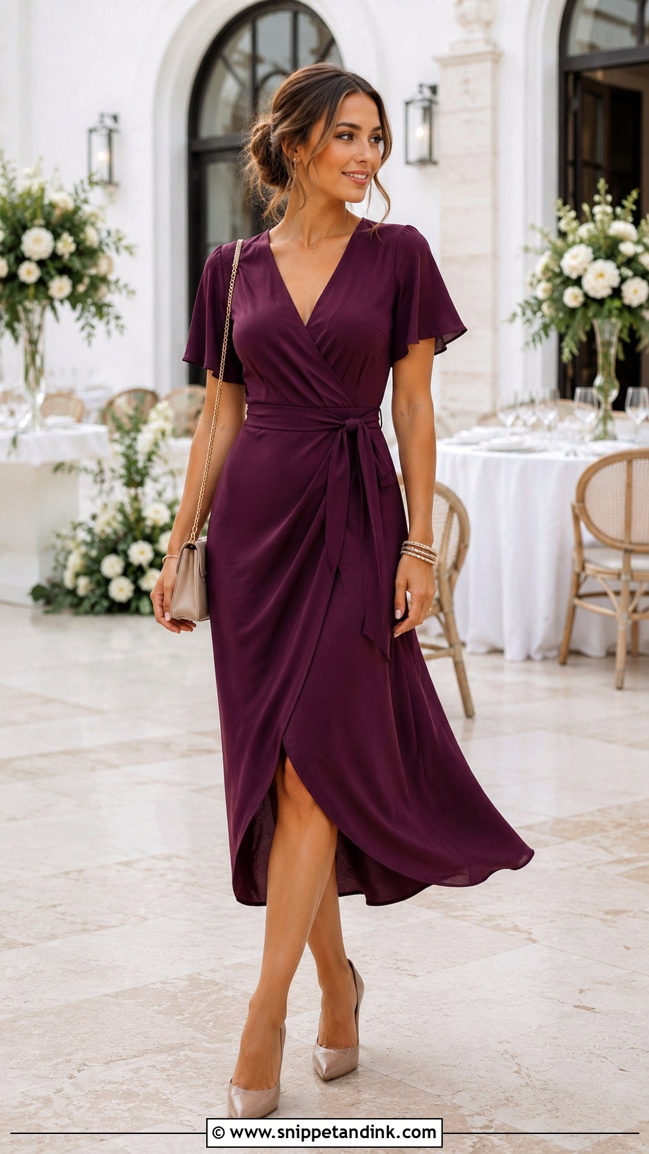 Wrap Dress Wedding Outfit - Snippet and Ink - 20 Wedding Costume Woman Ideas