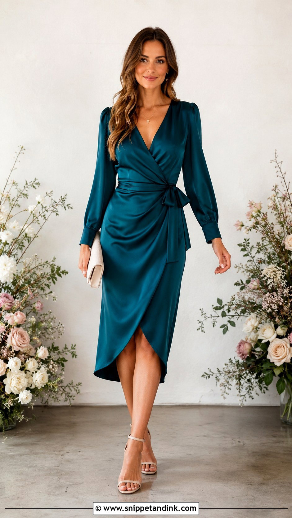 Wrap Dress Wedding Outfit - Snippet and Ink - 30 Trendy Wedding Outfits