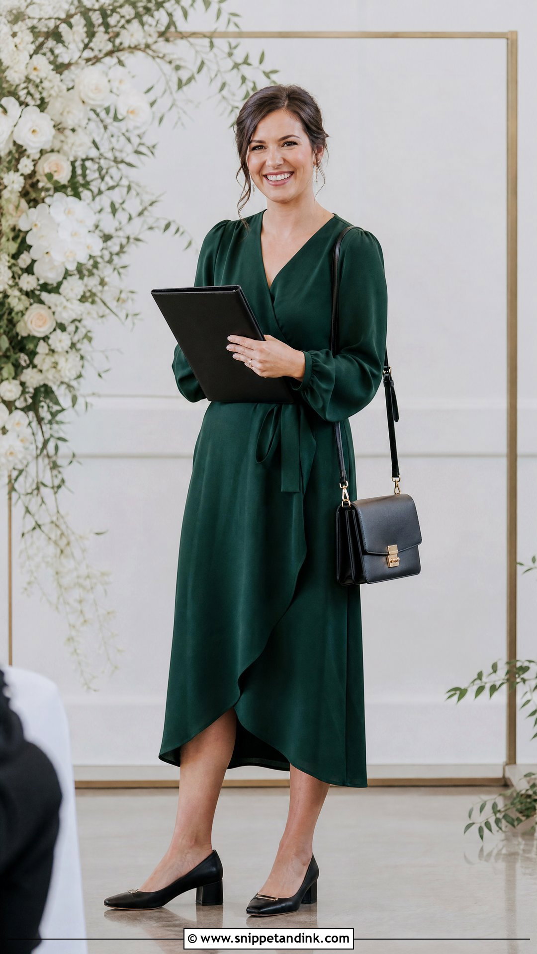 Wrap Dress Wedding Vendor Outfit - Snippet and Ink - 20 Wedding Vendor Outfit Ideas