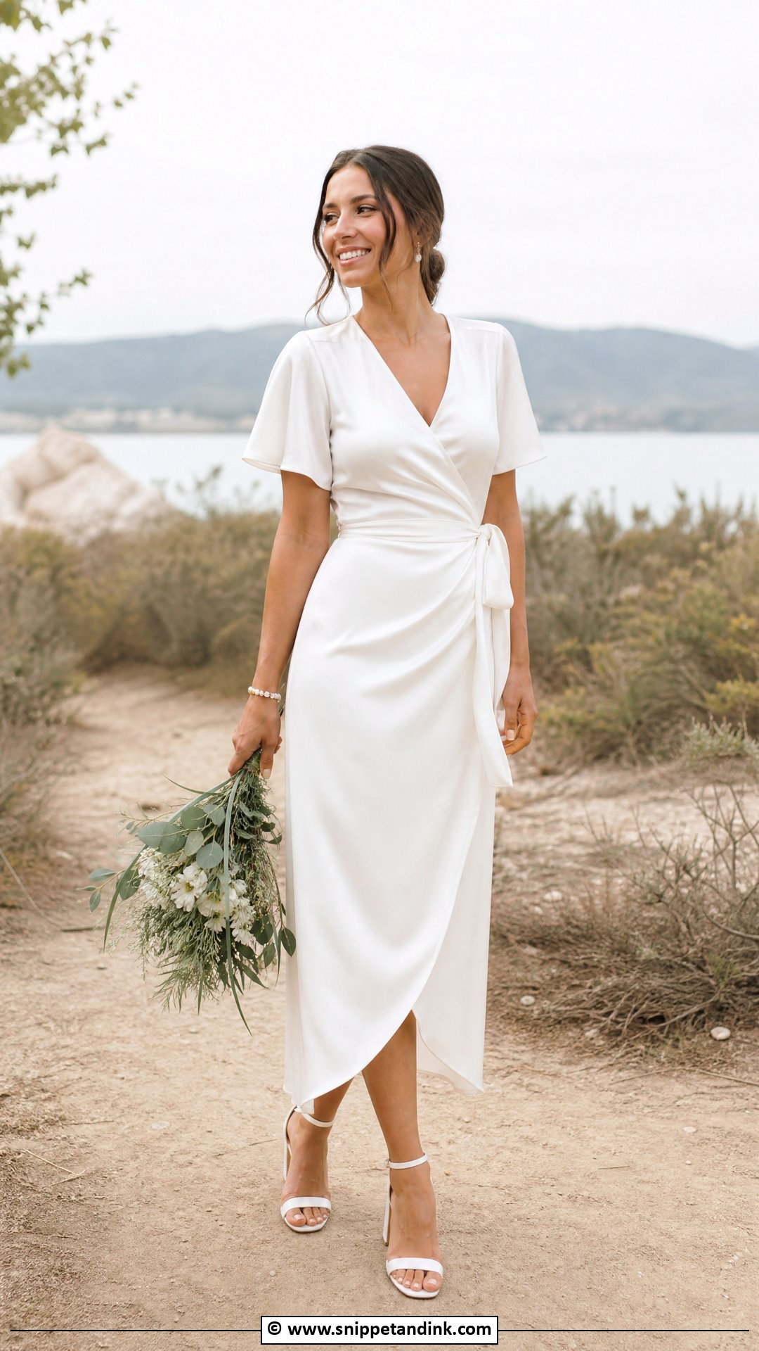 Wrap Elopement Dress - Snippet and Ink - 35 Elopement Dress Ideas