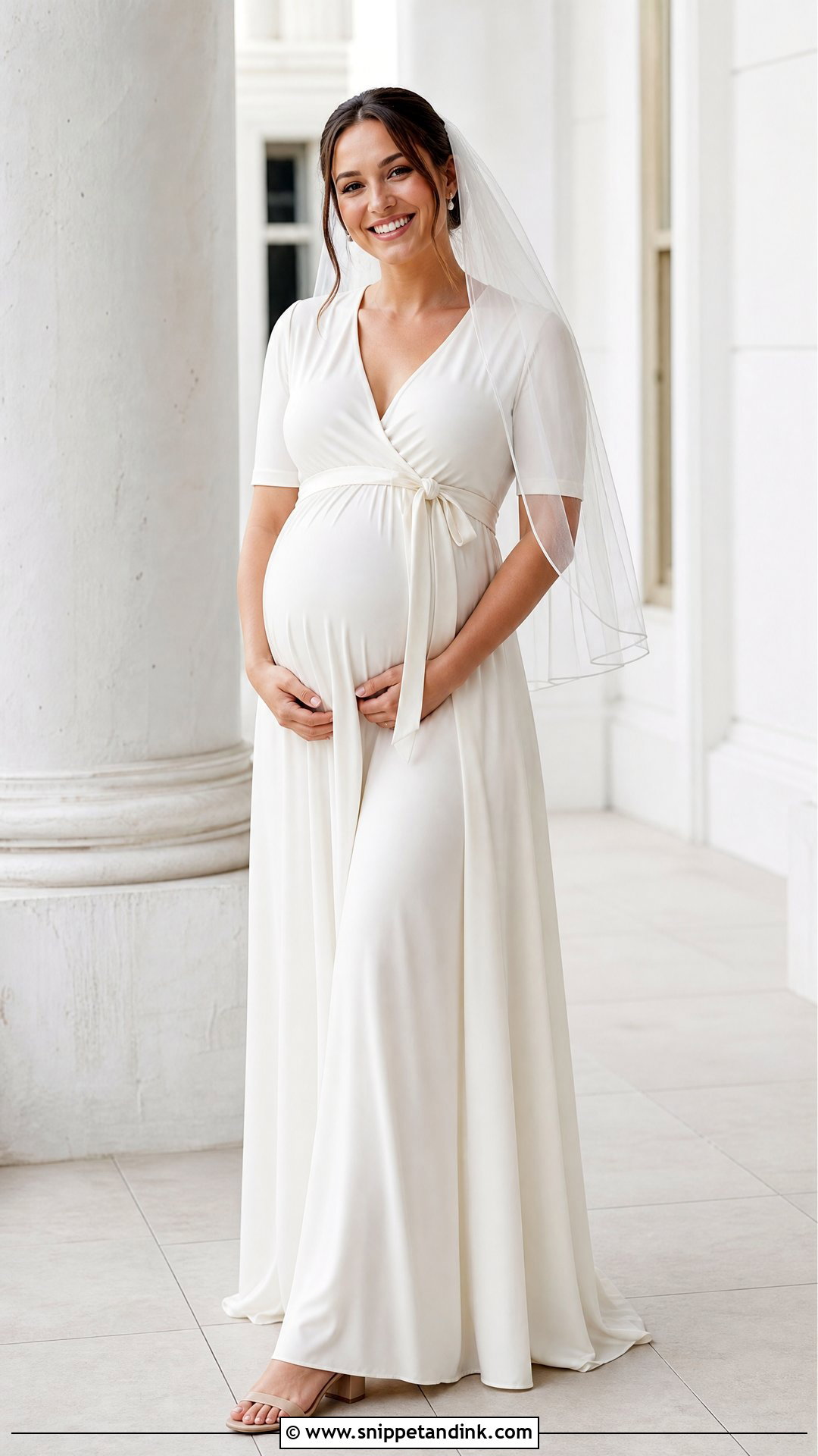 Wrap Maternity Wedding Dress - Snippet and Ink - 20 Simple Wedding Dress for Pregnant Bride Ideas