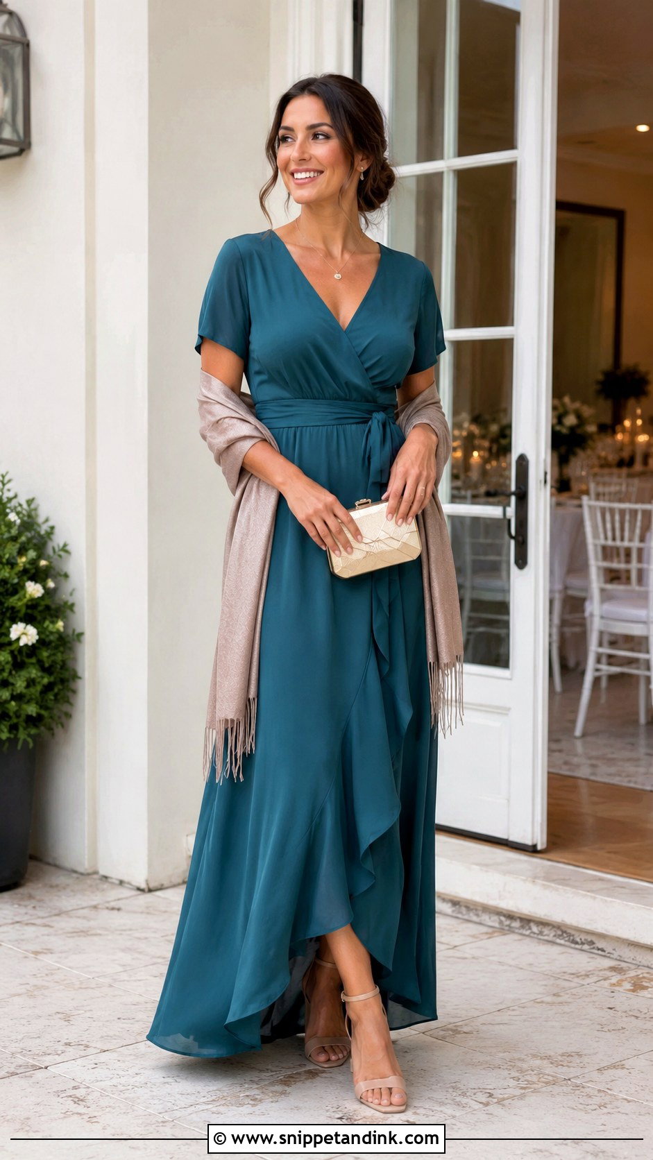 Wrap Maxi Dress Wedding Outfit - Snippet and Ink - 20 Maxi Dress Outfit for Wedding Ideas