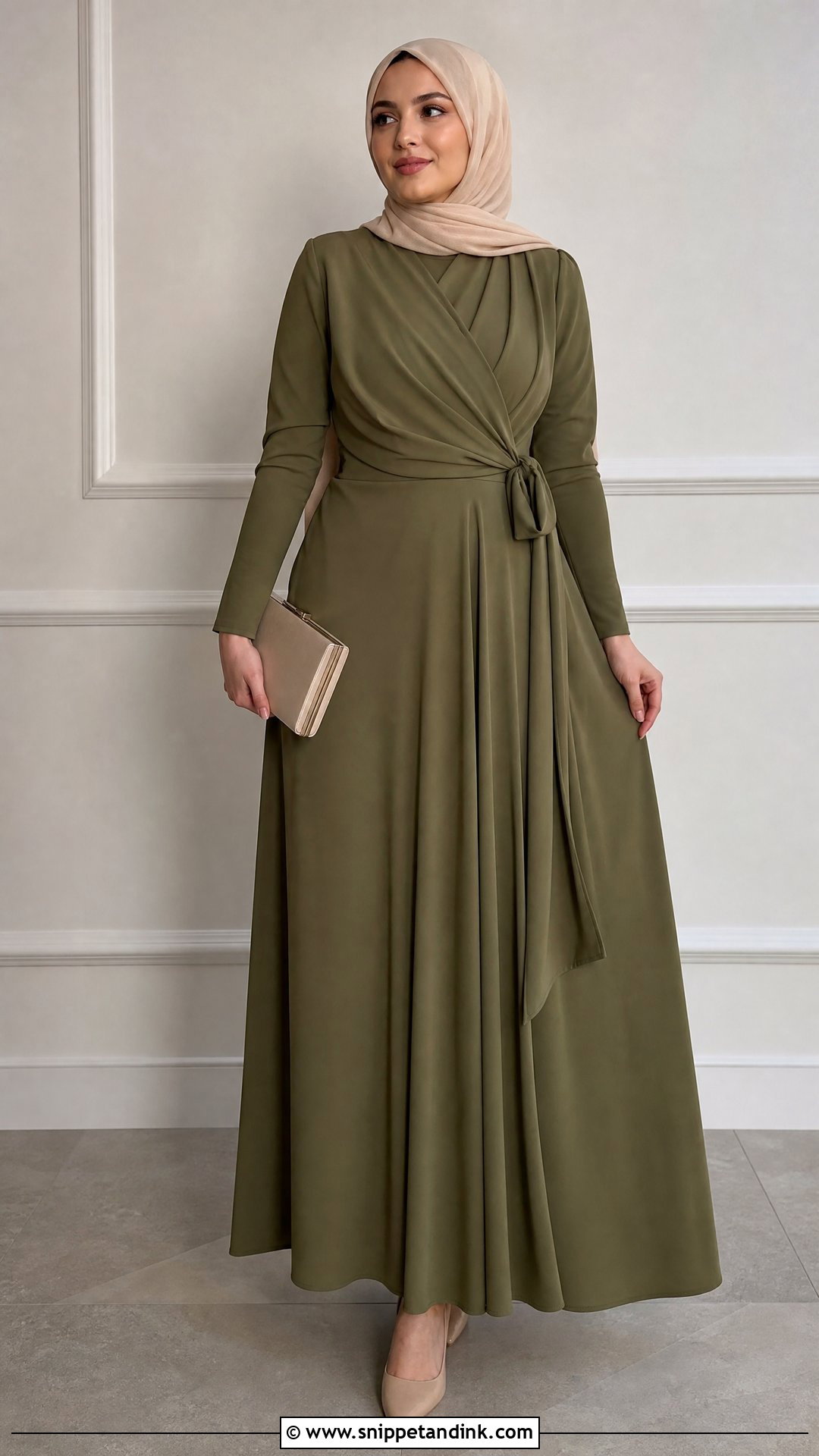 Wrap Maxi Dress With Undersleeves - Snippet and Ink - 25 Dresses to Wear to a Wedding Hijab