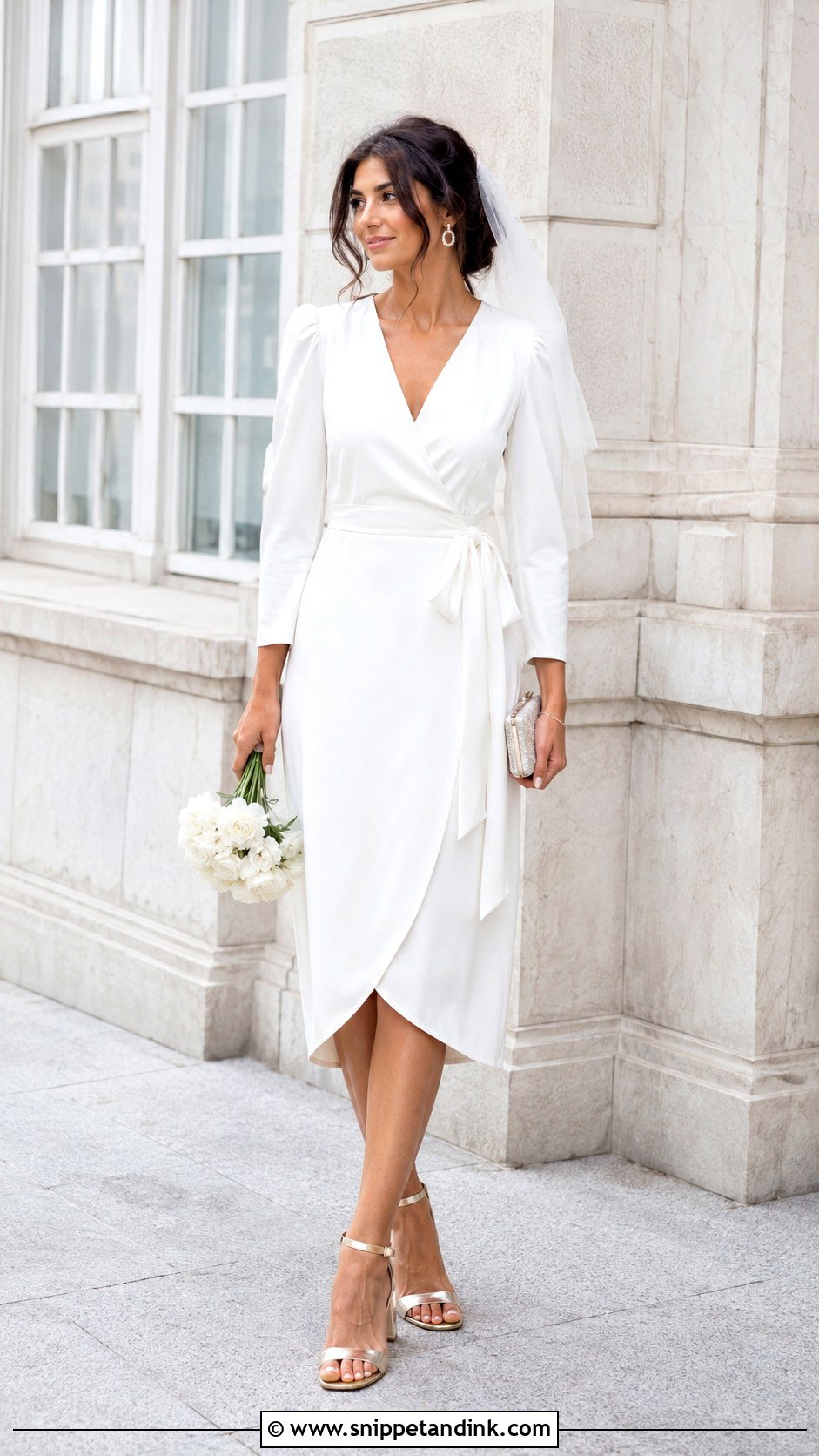 Wrap Midi Court Wedding Dress - Snippet and Ink - 20 Dress for Court Wedding Ideas