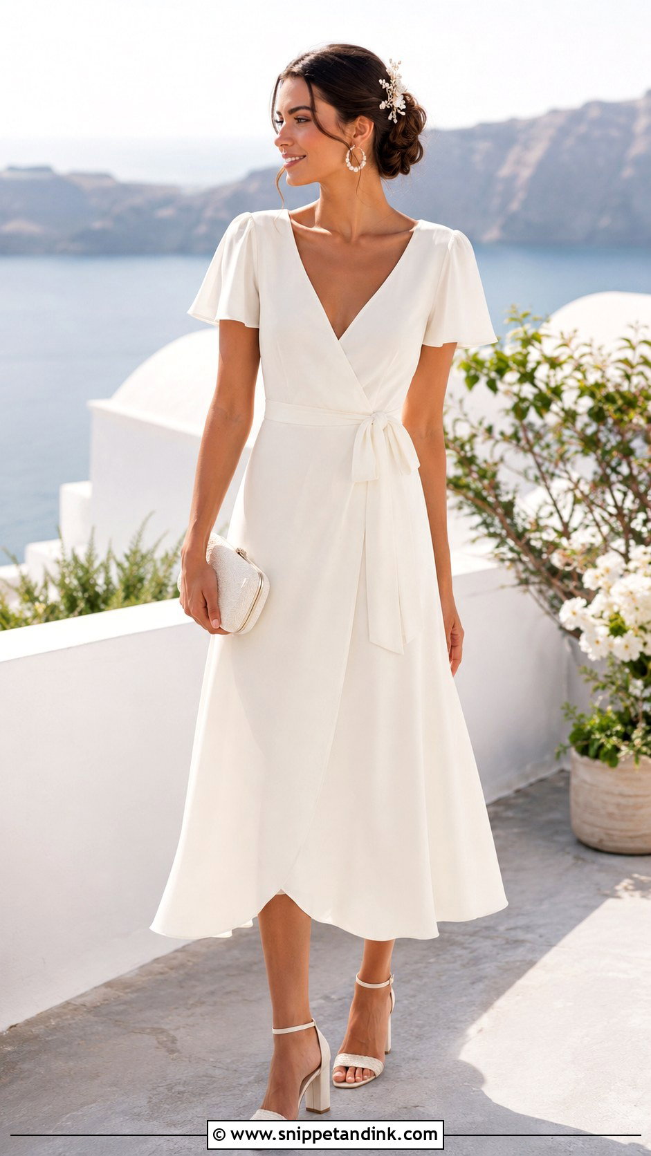 Wrap Midi Short Wedding Gown - Snippet and Ink - 20 Short Wedding Gowns