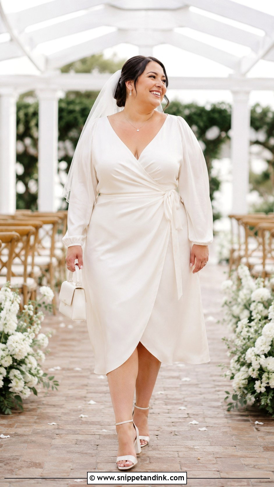 Wrap Midi Wedding Dress - Snippet and Ink - 20 Midi Wedding Dresses