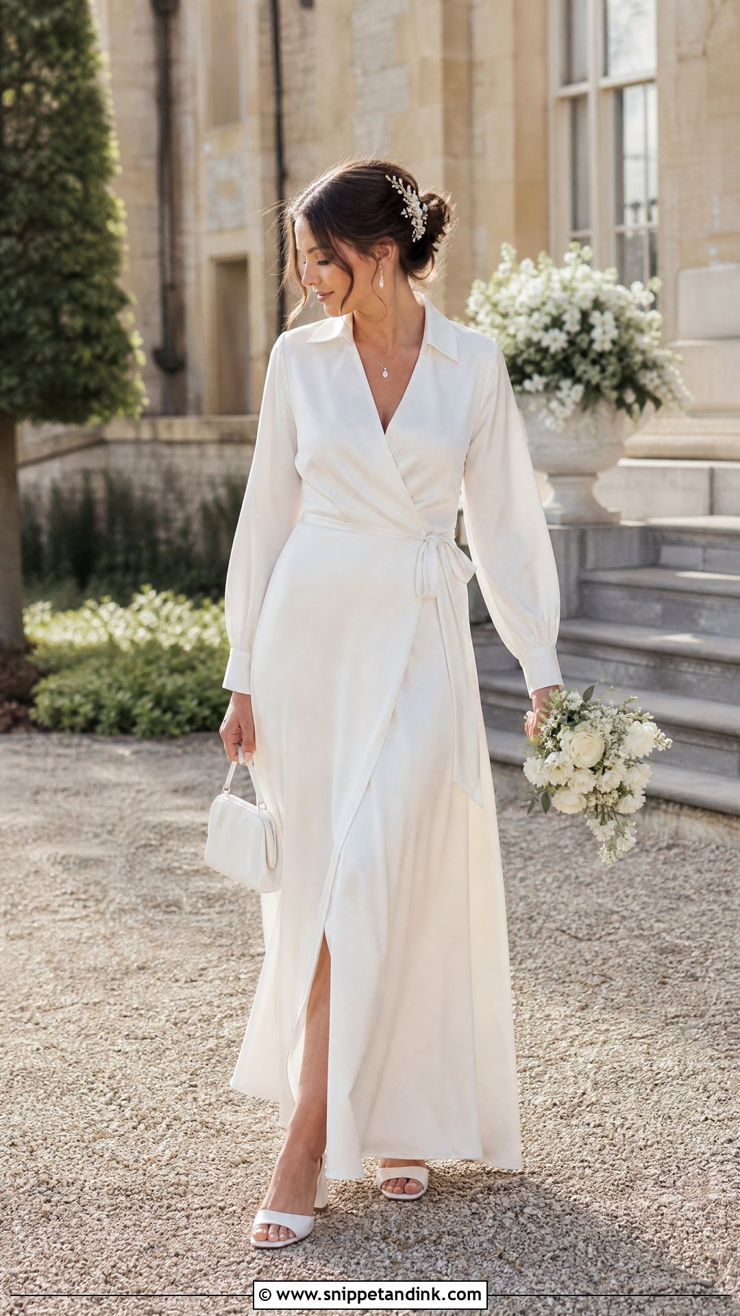 Wrap Shirt Wedding Dress - Snippet and Ink - 20 Shirt Wedding Dress Ideas