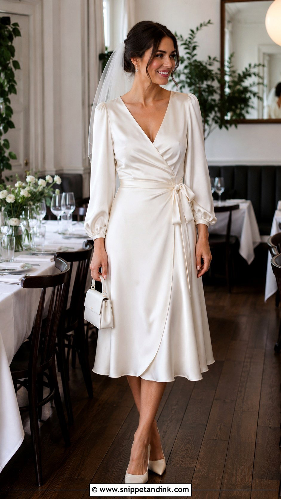 Wrap Short Wedding Dress - Snippet and Ink - 20 Modern Short Wedding Dress Ideas