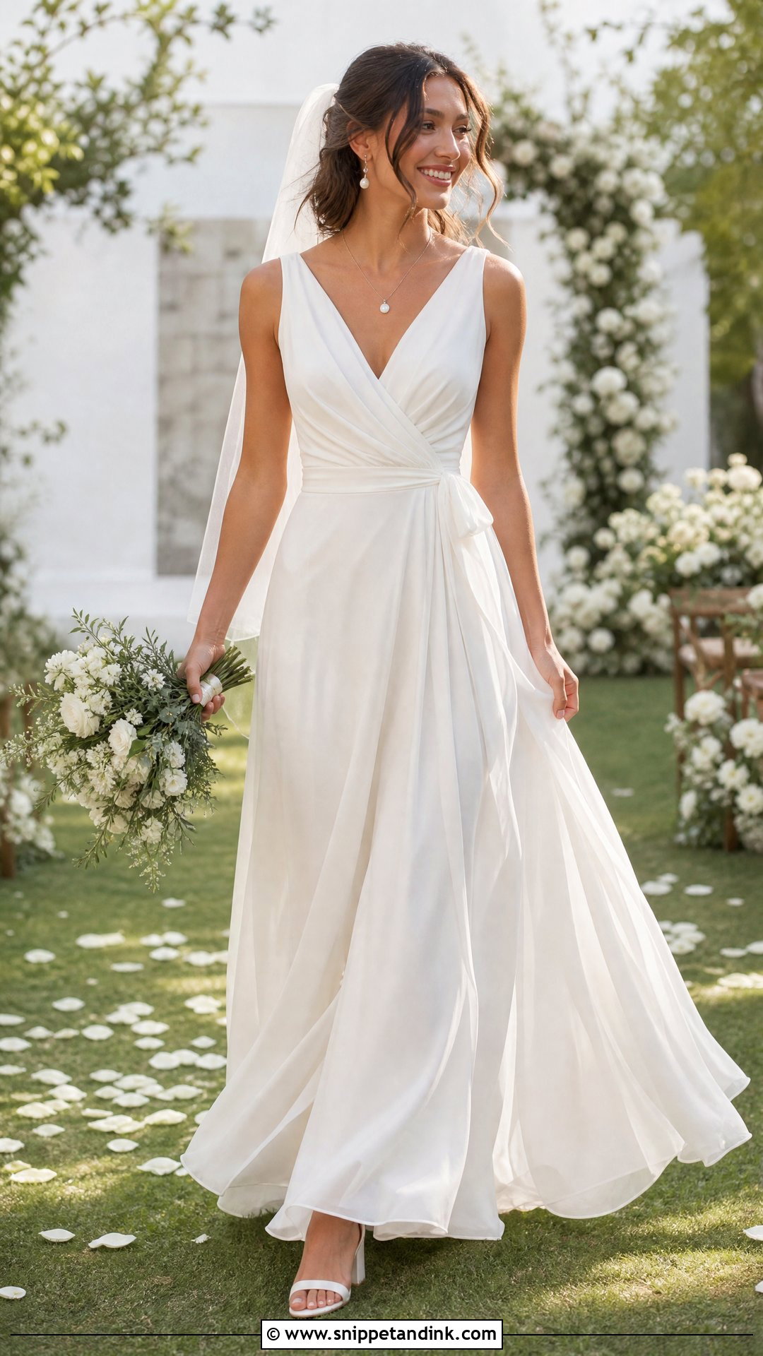 Wrap Silk Chiffon Wedding Dress - Snippet and Ink - 20 Silk Chiffon Wedding Dress Ideas