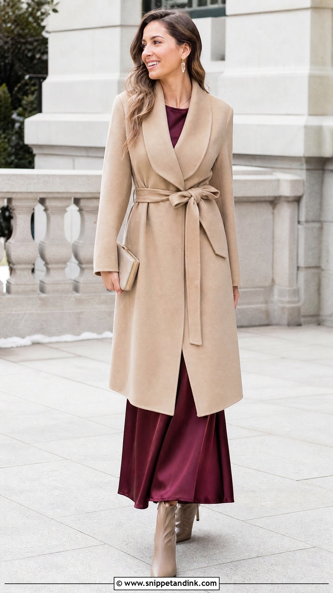 Wrap Wedding Coat With Maxi Dress - Snippet and Ink - 25 Wedding Coat Ideas