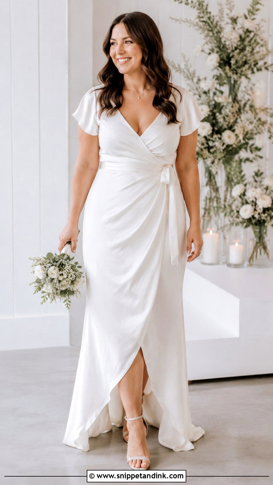 Wrap Wedding Dress For Mid Size Bride - Snippet and Ink - 25 Mid Size Bride Ideas