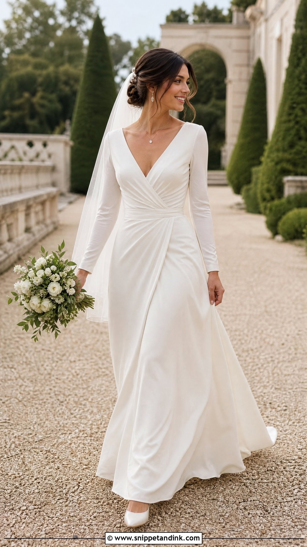Wrap Wedding Dress With Long Sleeves - Snippet and Ink - 20 Simple Elegant Wedding Dress with Sleeves