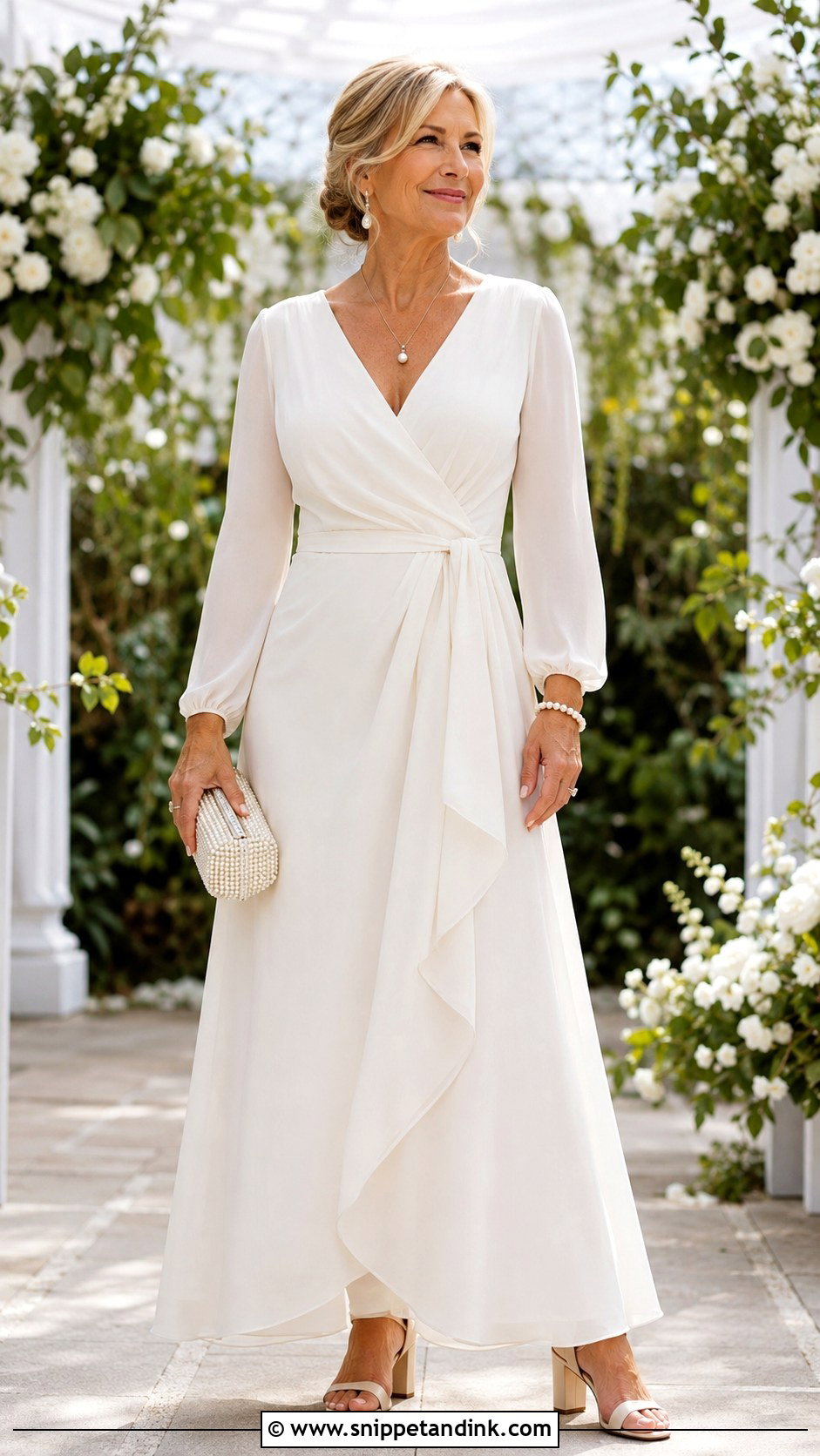 Wrap Wedding Dress With Sleeves - Snippet and Ink - 20 Wedding Dresses for Older Brides