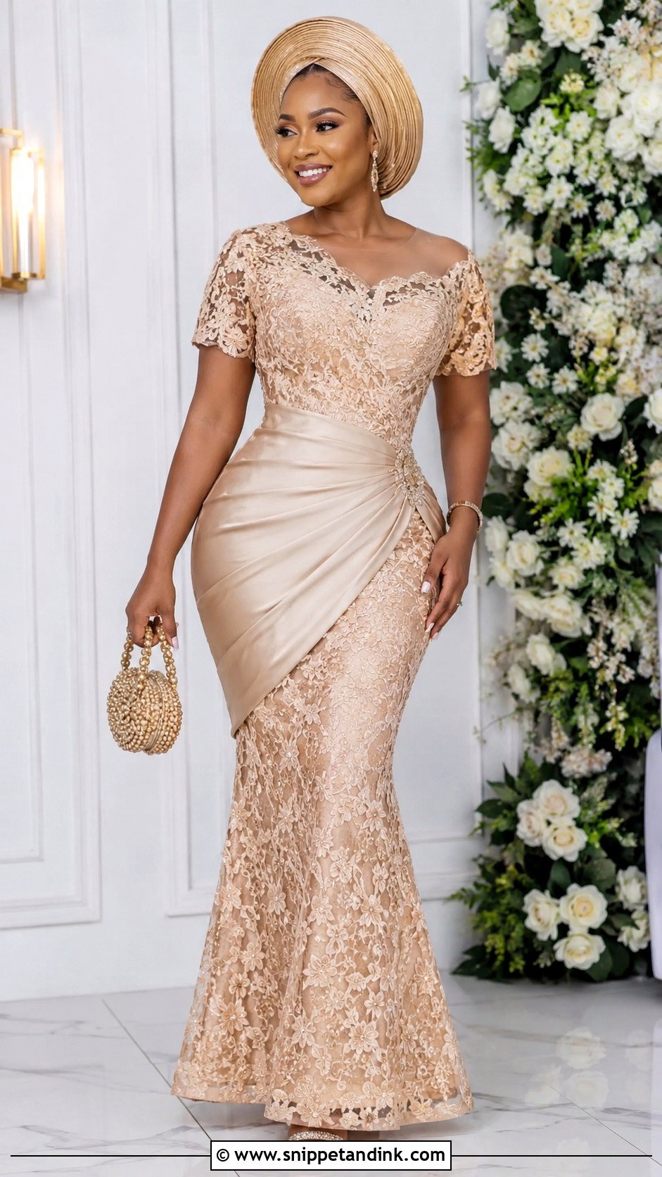 Wrapper Drape Dry Lace Gown - Snippet and Ink - 20 Dry Lace Gown Styles