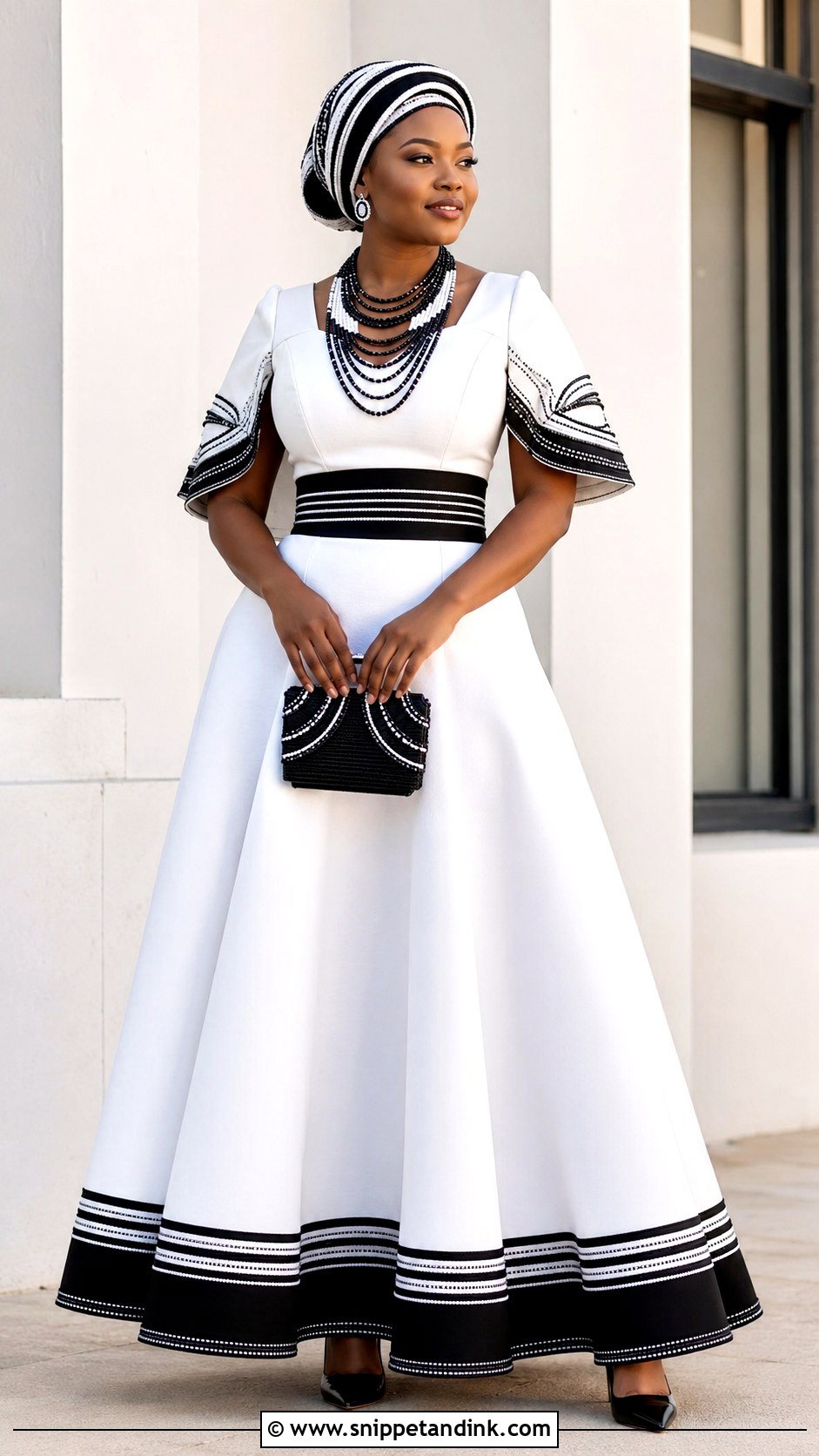 Xhosa Black And White African Bridal Dress - Snippet and Ink - 20 African Bridal Wedding Dress Ideas