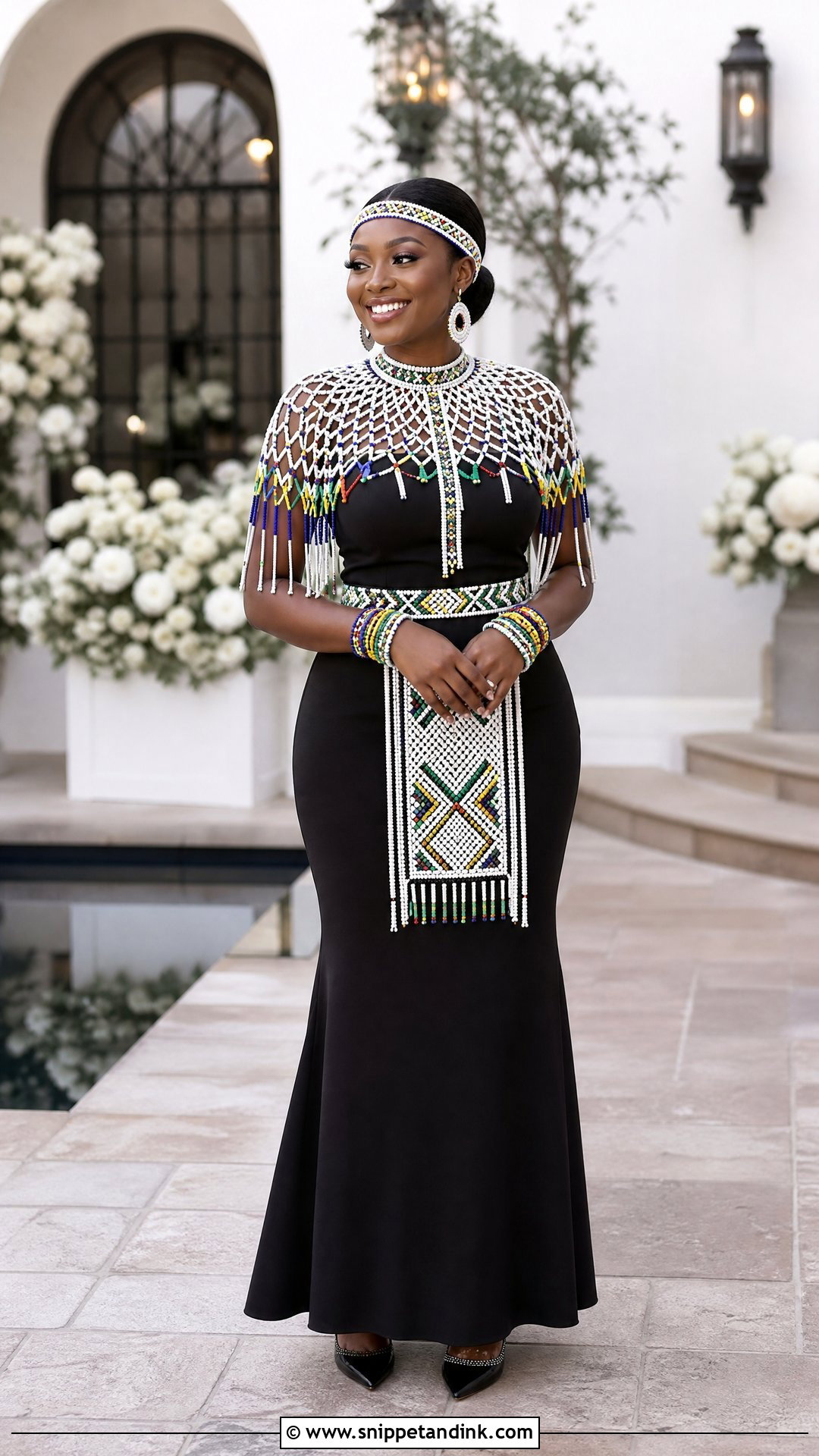 Xhosa Bride Attire With Beaded Cape - Snippet and Ink - 20 Xhosa Bride Traditional Attire Ideas
