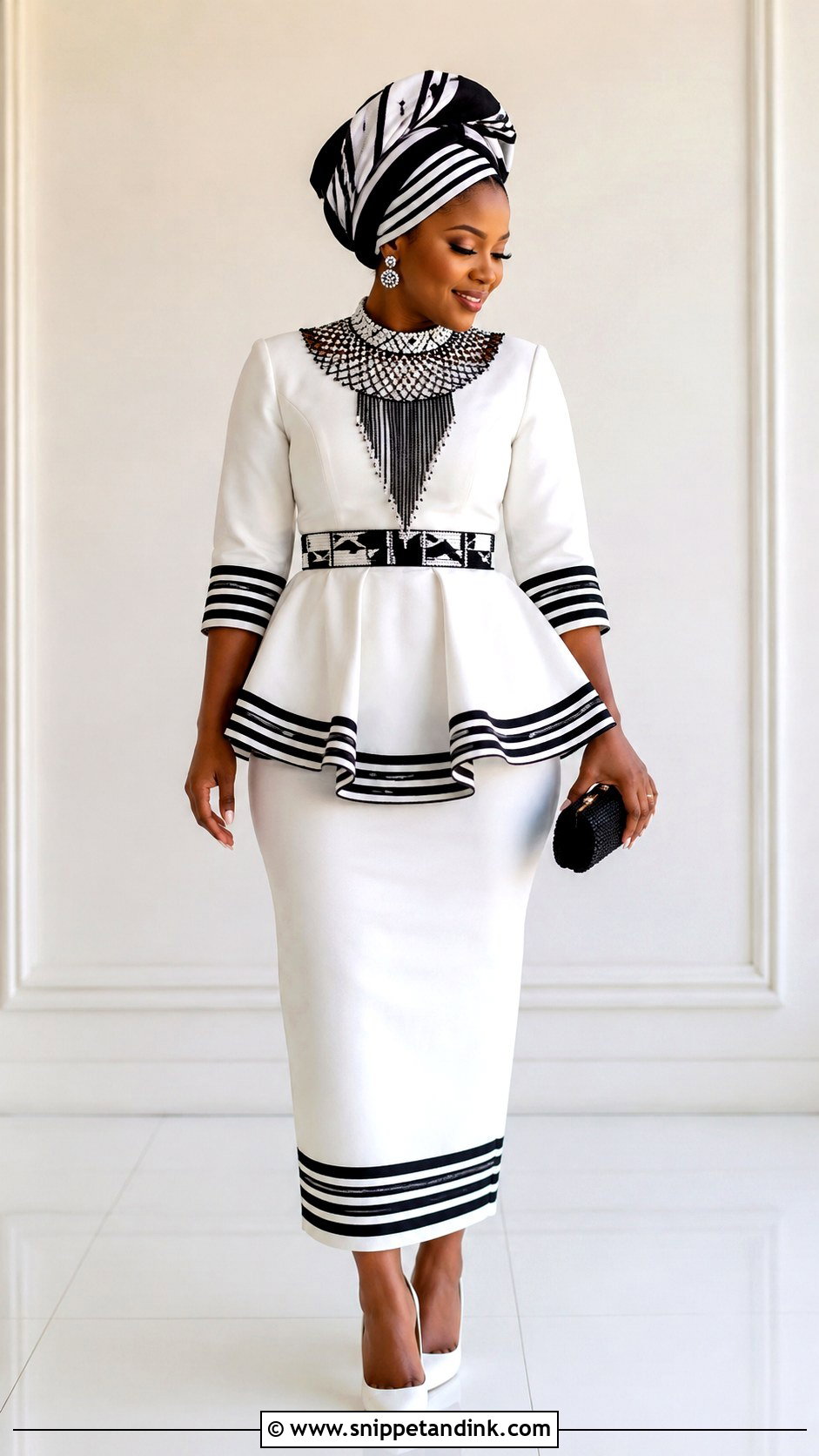 Xhosa Peplum Wedding Dress - Snippet and Ink - 25 Xhosa Traditional Wedding Dresses