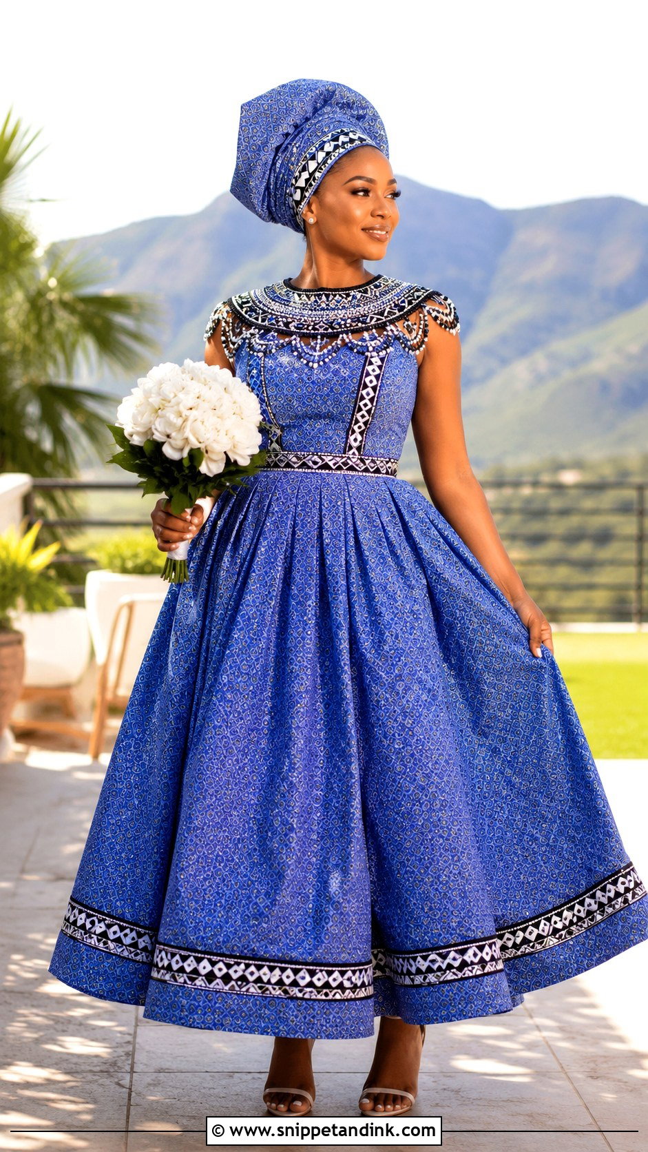 Xhosa Shweshwe Wedding Dress - Snippet and Ink - 25 Xhosa Traditional Wedding Dresses