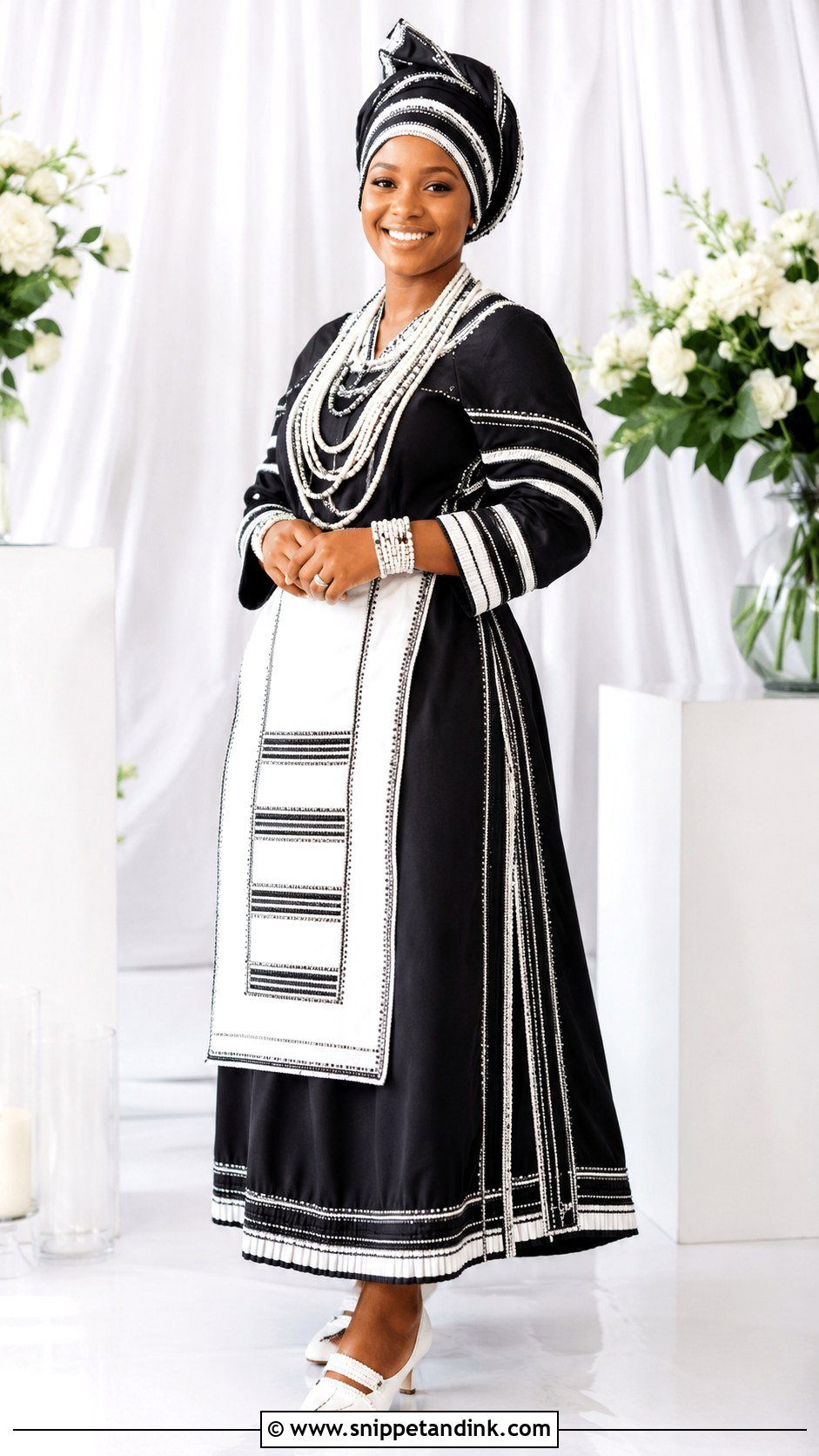 Xhosa Traditional Dress With Apron - Snippet and Ink - 25 Xhosa Traditional Wedding Dresses