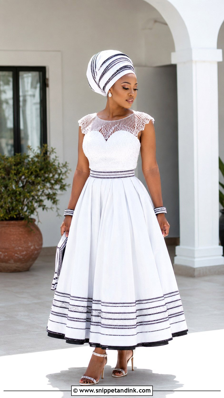 Xhosa Two Piece Wedding Dress - Snippet and Ink - 25 Xhosa Traditional Wedding Dresses
