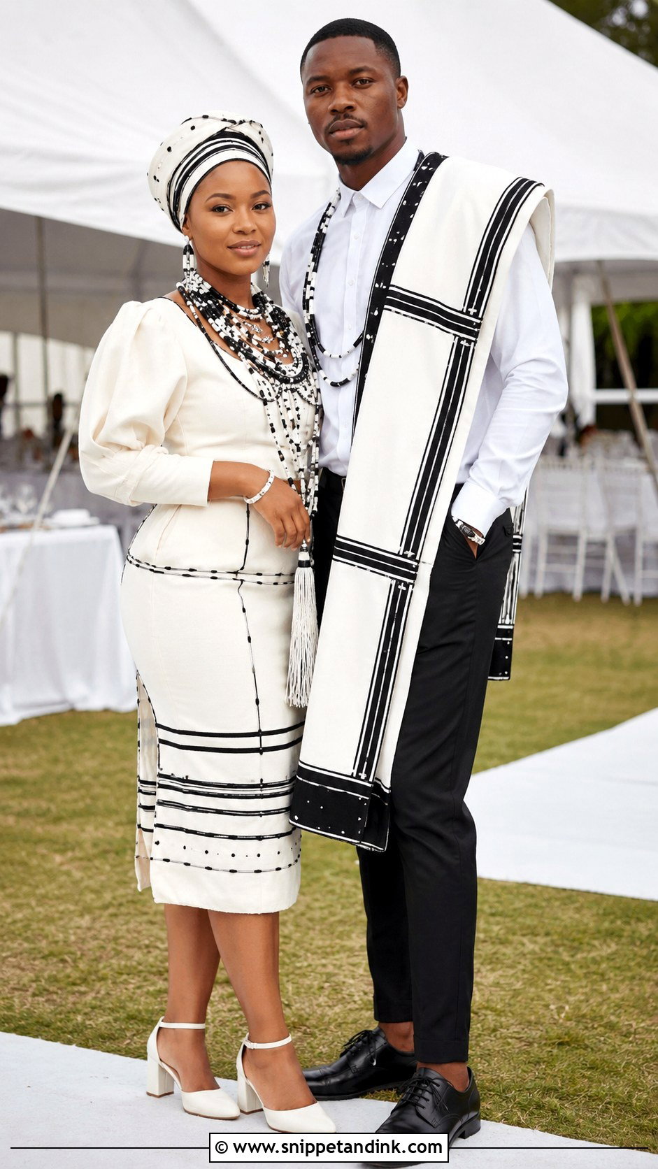 Xhosa Umbhaco Couple Outfit - Snippet and Ink - 25 Lobola Outfits for Couples