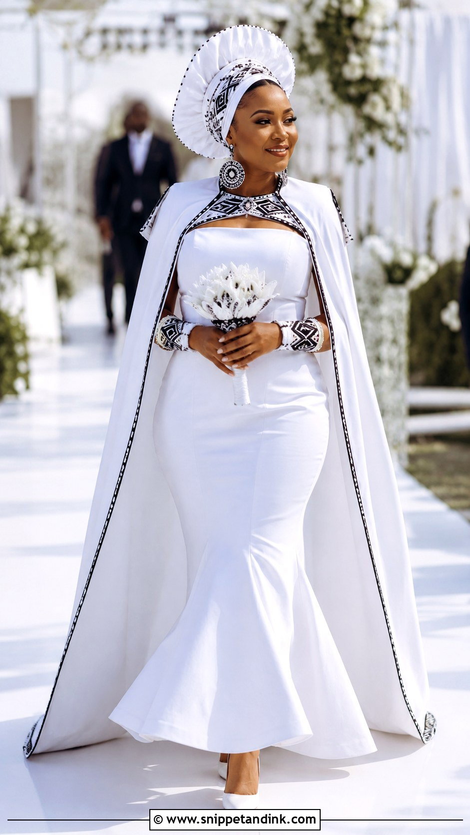 Xhosa Wedding Dress With Cape - Snippet and Ink - 25 Xhosa Wedding Dresses