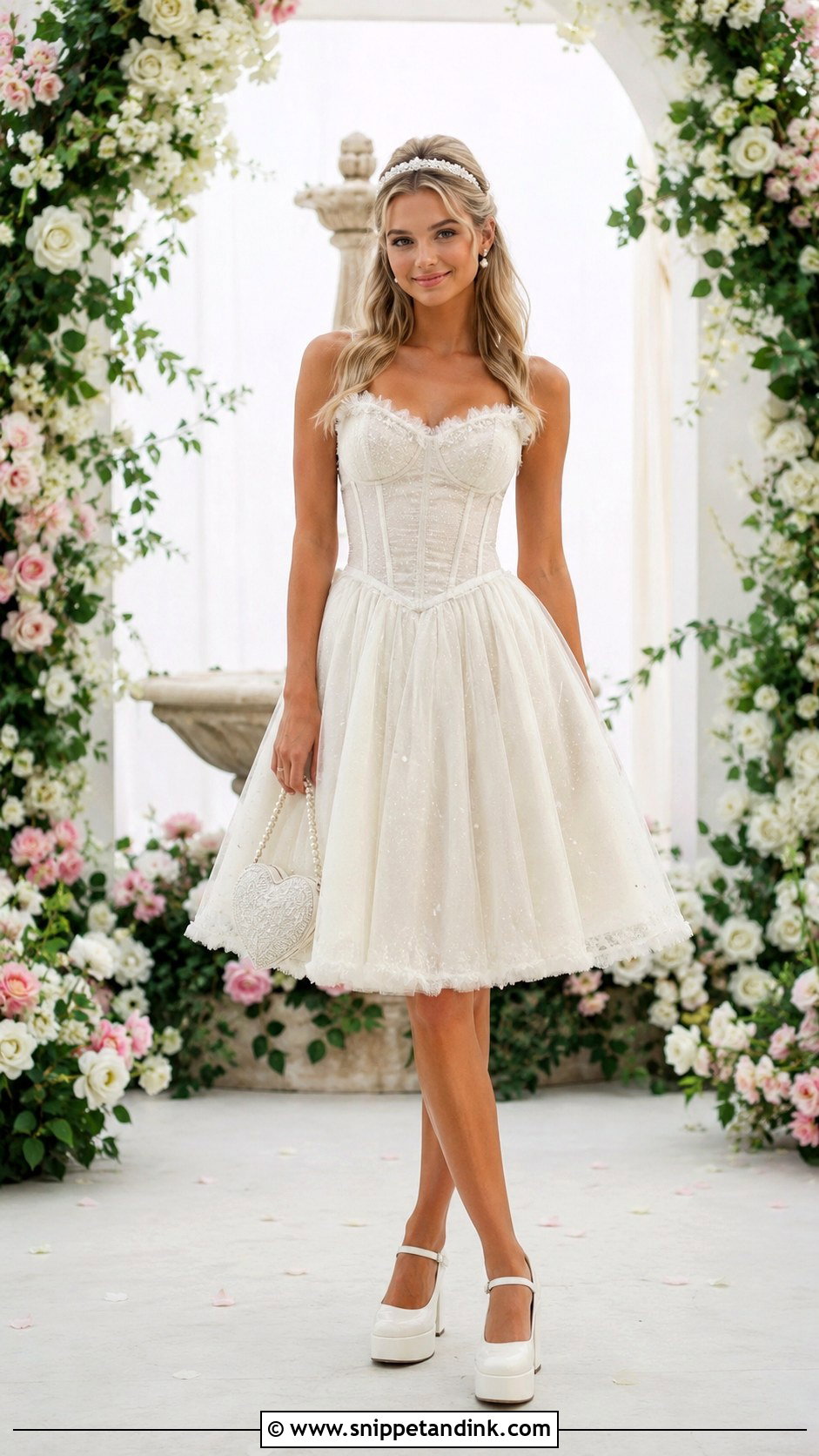 Y2K Princess Wedding Dress With Platform Mary Janes - Snippet and Ink - 25 Y2K Wedding Dress Ideas