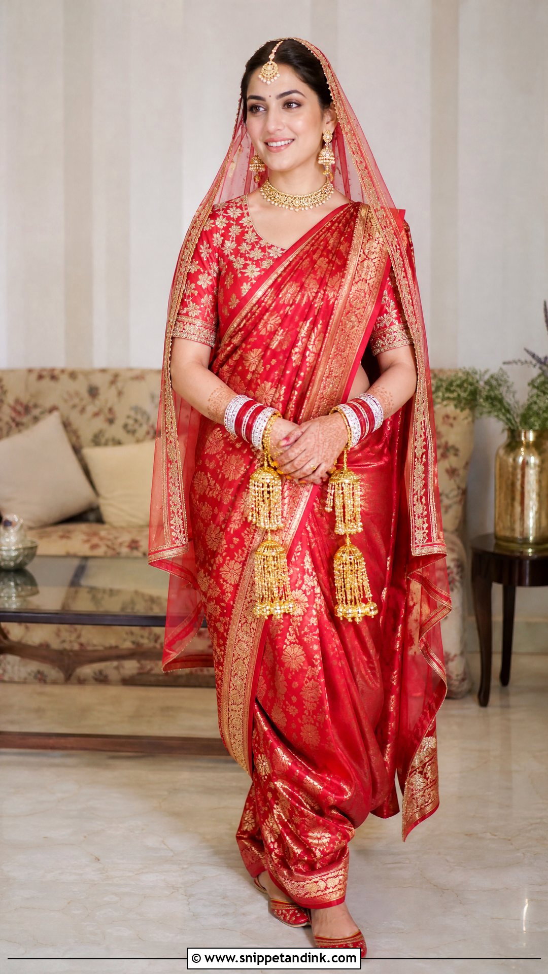Yami Gautam Red Wedding Saree - Snippet and Ink - 20 Bollywood Celebrity Wedding Outfit Ideas