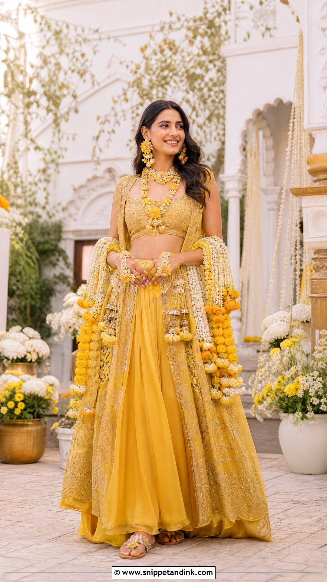 Yellow Anamika Khanna Haldi Lehenga - Snippet and Ink - 20 Radhika Merchant Wedding Outfits