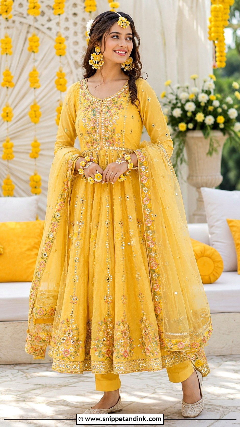 Yellow Anarkali Bridal Dress - Snippet and Ink - 20 Anarkali Bridal Dress Ideas