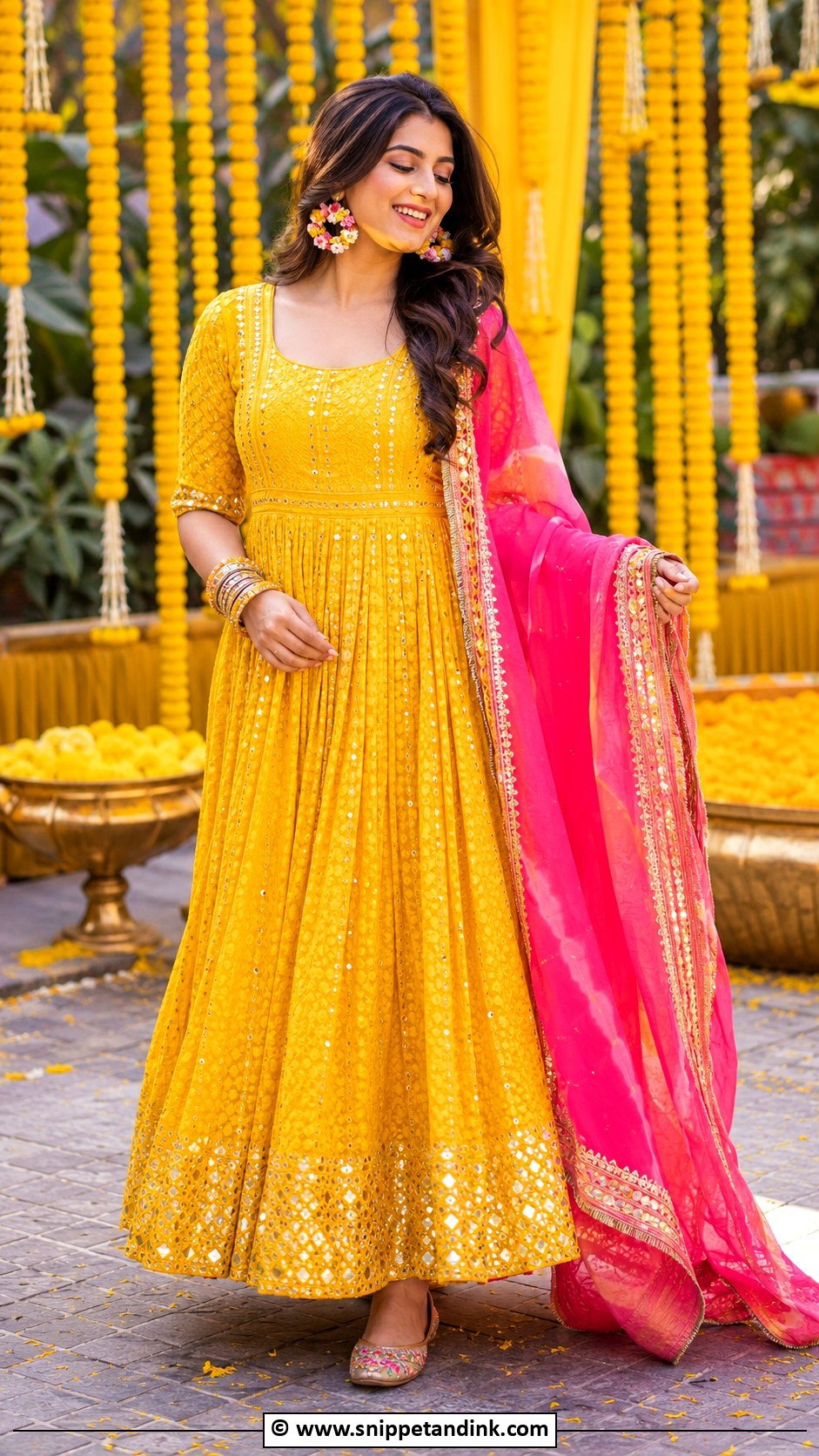 Yellow Anarkali Dress for Haldi Wedding - Snippet and Ink - 30 Anarkali Dress for Wedding Ideas