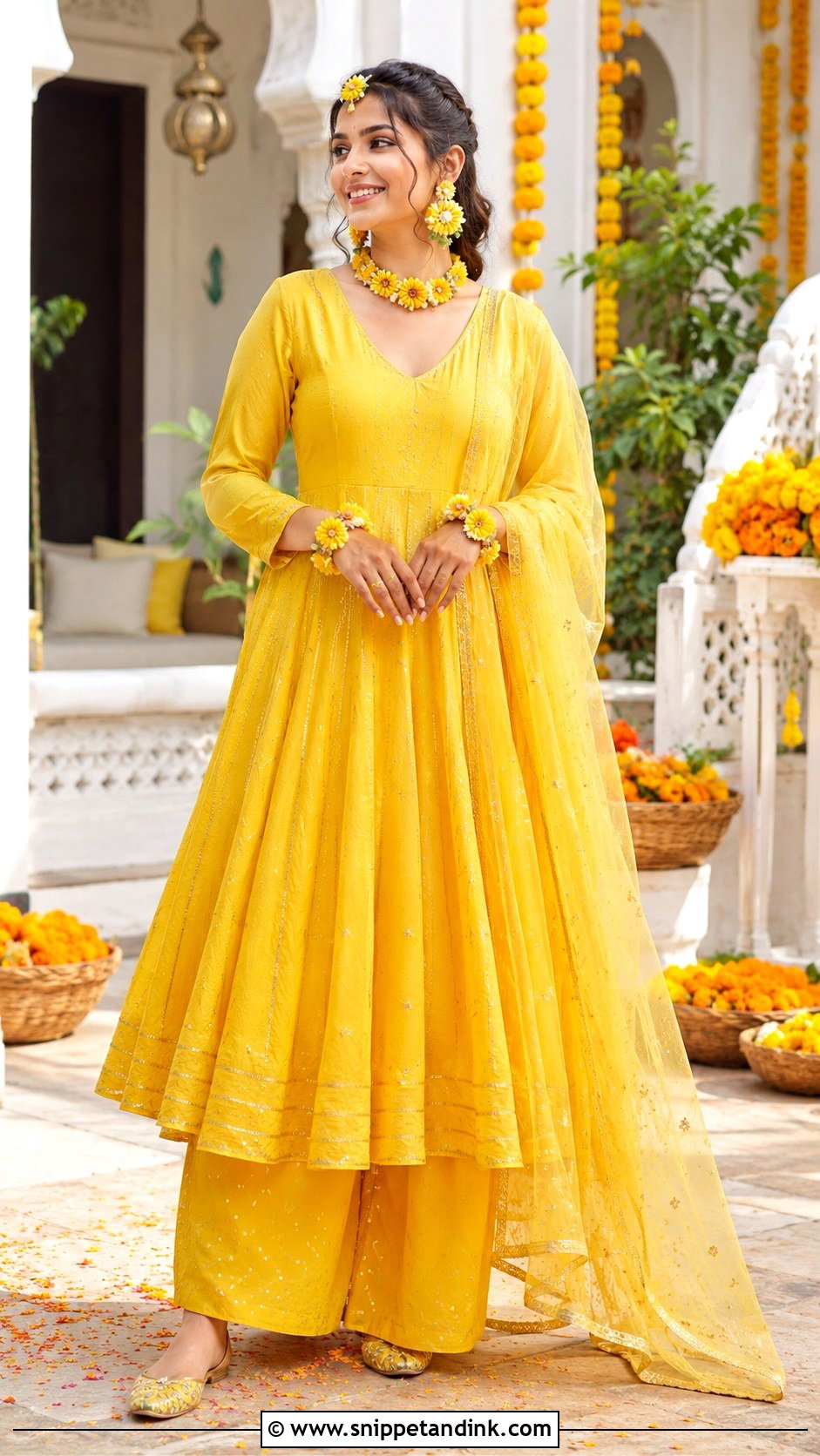 Yellow Anarkali For Haldi - Snippet and Ink - 25 Indian Wedding Outfits for Brides Sister