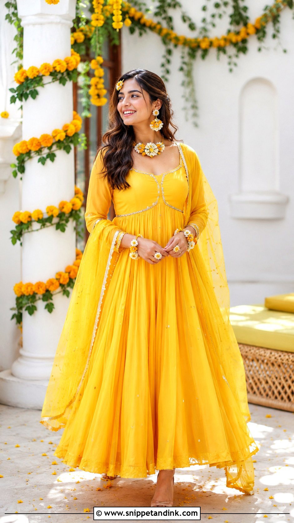 Yellow Anarkali For Haldi - Snippet and Ink - 25 Indian Weddings Shadi Outfits