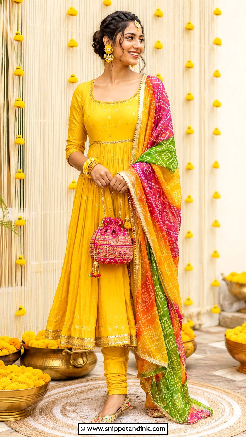 Yellow Anarkali Haldi Bhabhi Look - Snippet and Ink - 20 Bhabhi Look in Wedding Ideas
