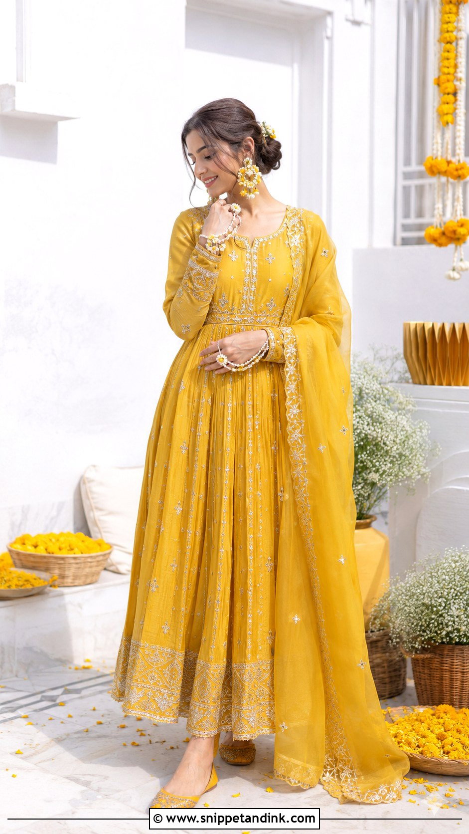 Yellow Anarkali Haldi Outfit - Snippet and Ink - 25 Trending Haldi Outfits for Bride