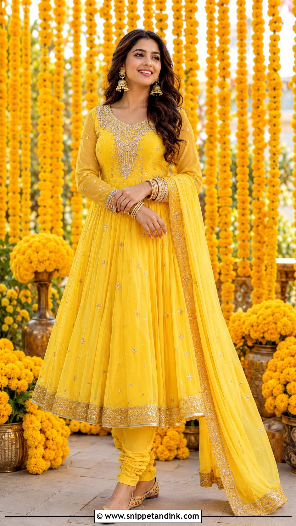 Yellow Anarkali Haldi Suit - Snippet and Ink - 25 Haldi Suit Ideas
