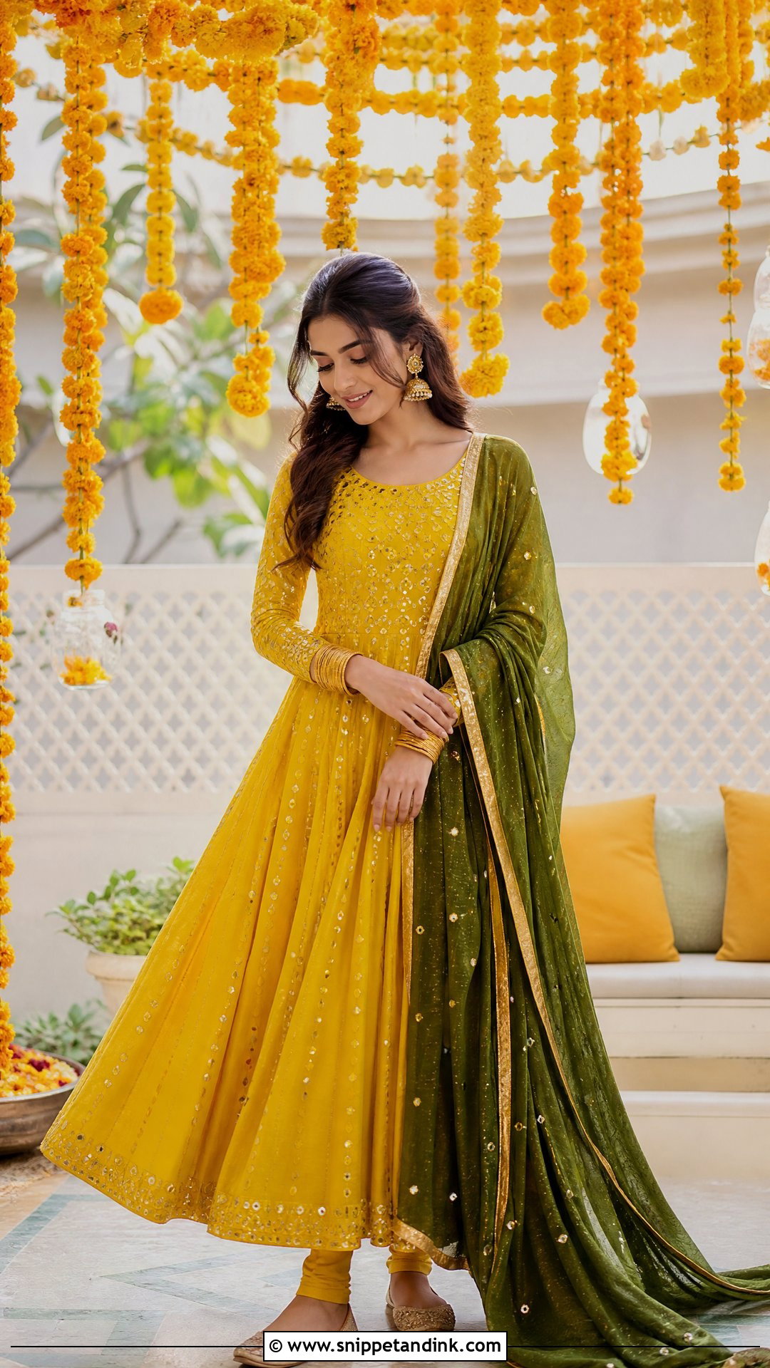 Yellow Anarkali Mayoon Outfit - Snippet and Ink - 20 Pakistani Mayoon Outfits
