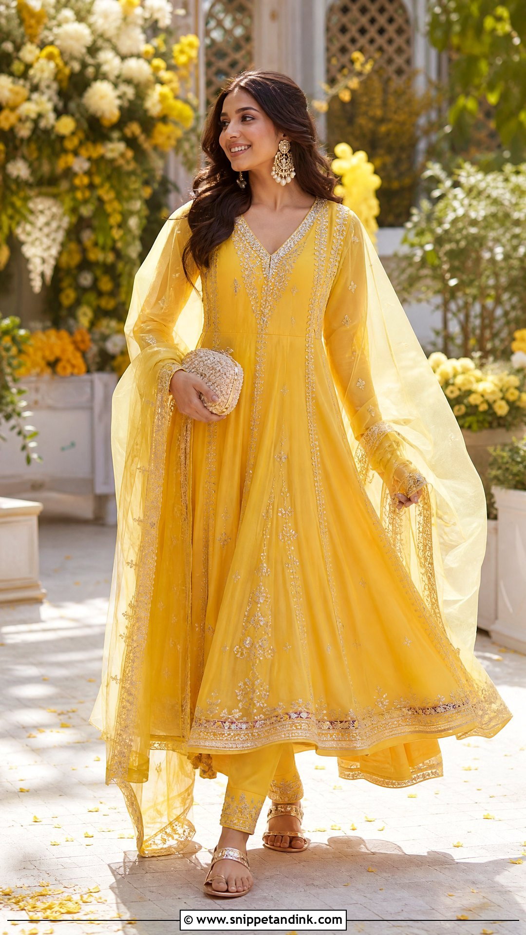 Yellow Anarkali Pakistani Haldi Outfit - Snippet and Ink - 20 Pakistani Haldi Outfit Ideas