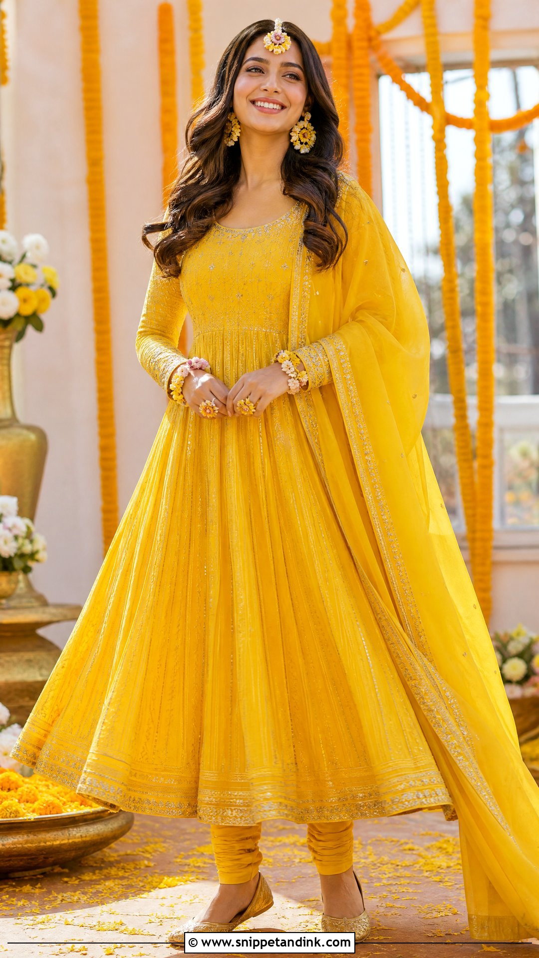 Yellow Anarkali Suit For Haldi Function - Snippet and Ink - 25 Yellow Suit for Haldi Function Ideas