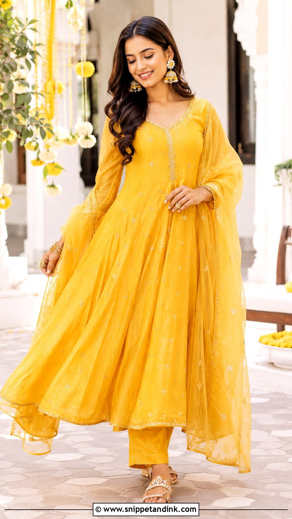 Yellow Anarkali Suit - Snippet and Ink - 30 Haldi Function Dress Ideas
