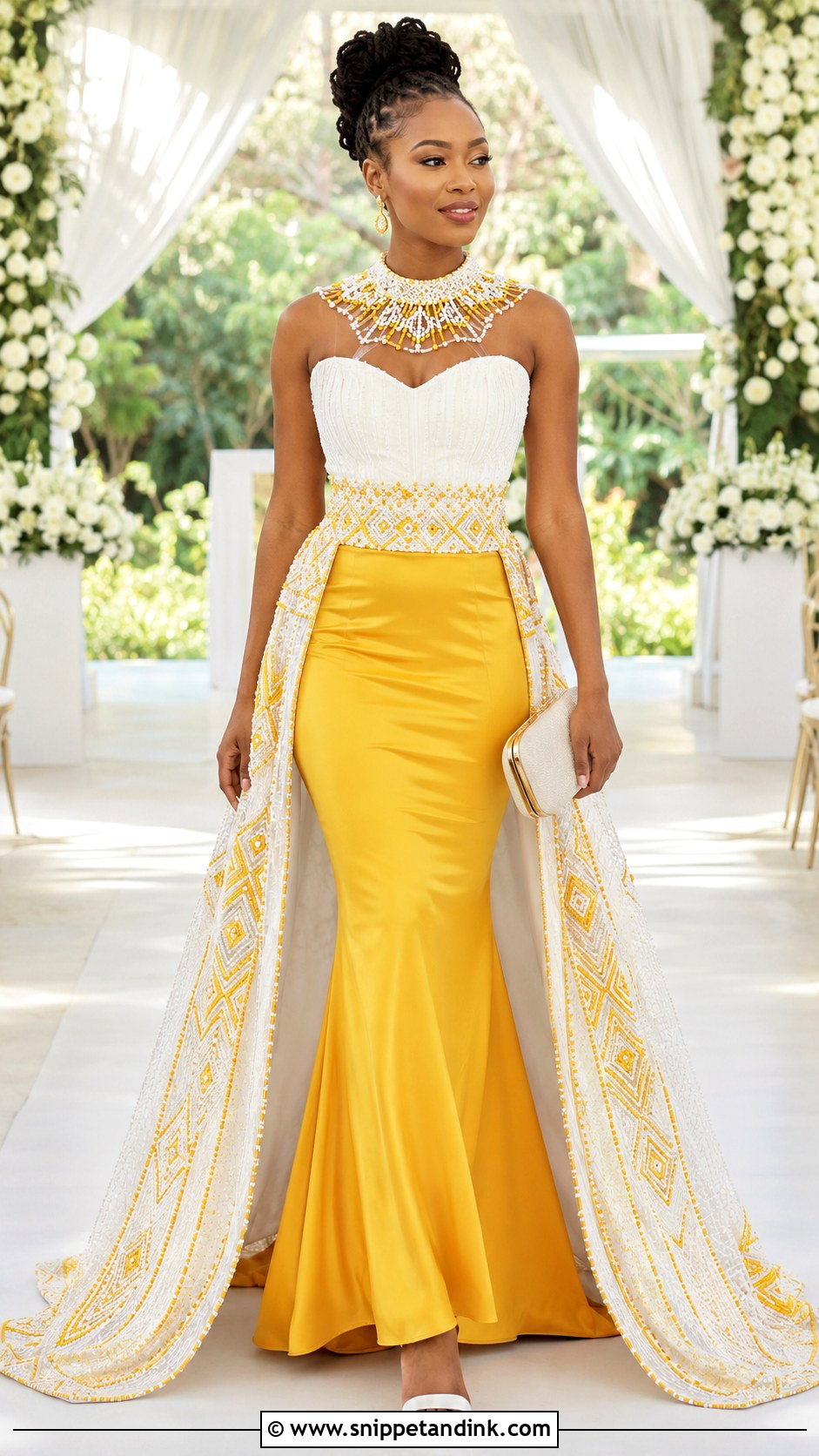 Yellow And White Swati Wedding Gown - Snippet and Ink - 20 Swati Wedding Dresses