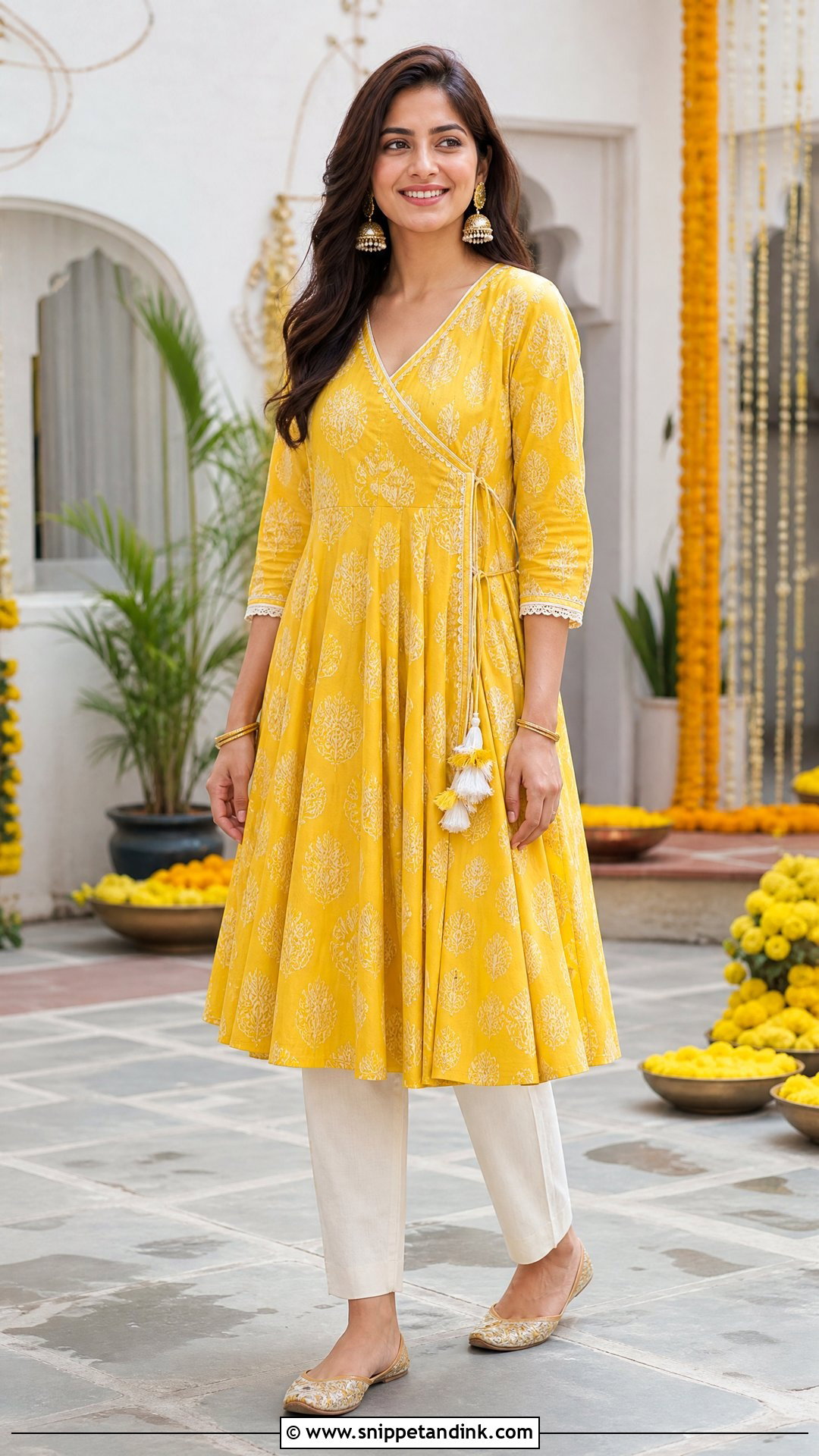 Yellow Angrakha Dress for Haldi Function - Snippet and Ink - 20 Yellow Dress for Haldi Function for Sister Ideas