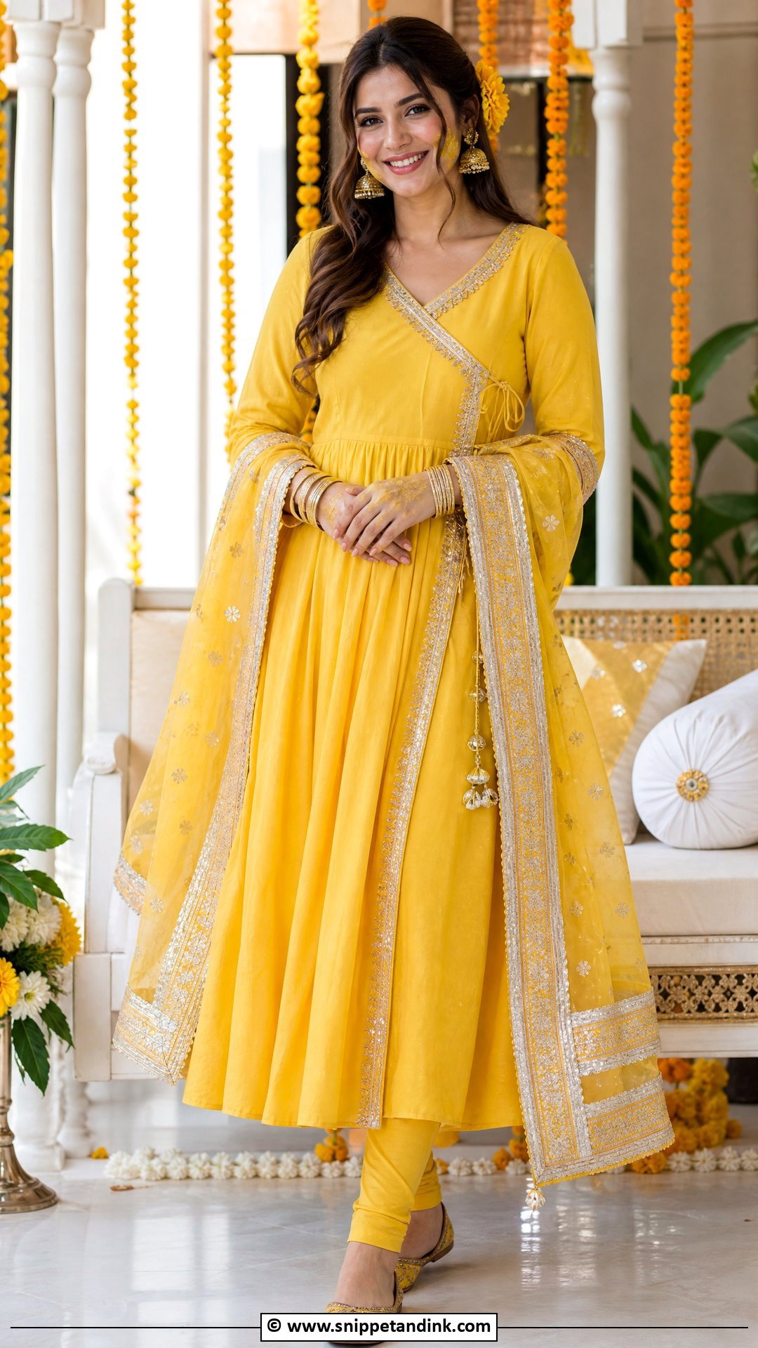 Yellow Angrakha Mayon Dress - Snippet and Ink - 35 Mayon Dresses