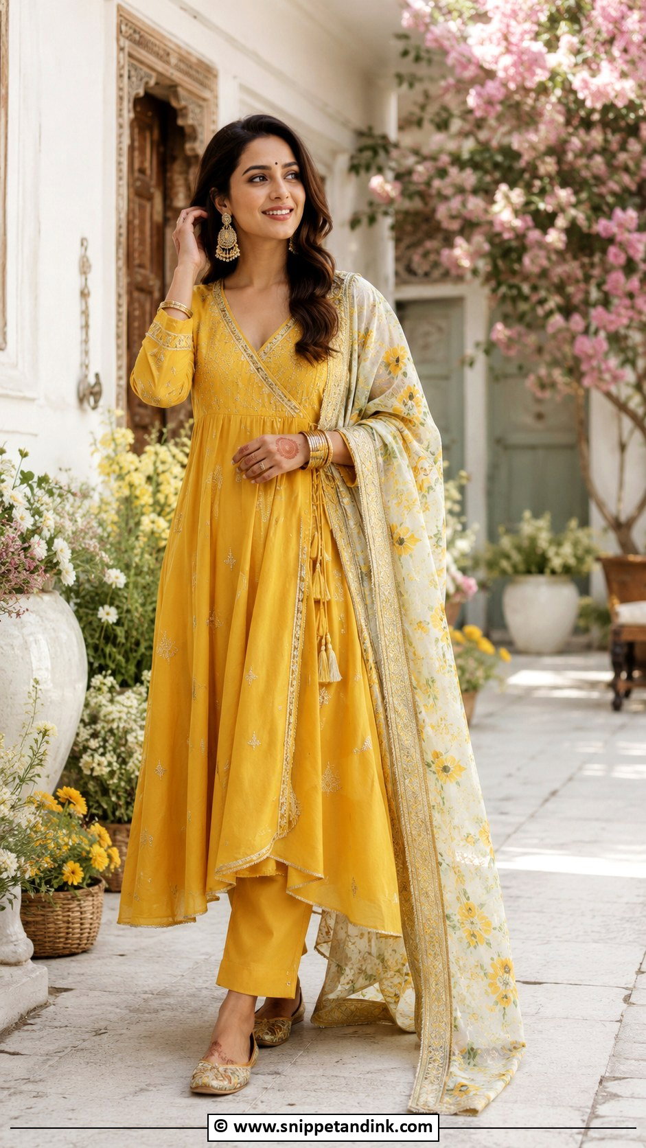 Yellow Angrakha Suit For Haldi - Snippet and Ink - 30 Simple Haldi Dress Ideas
