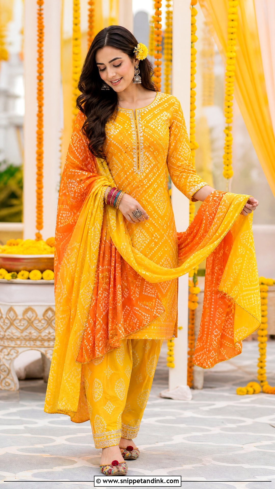 Yellow Bandhani Suit For Haldi Function - Snippet and Ink - 25 Yellow Suit for Haldi Function Ideas
