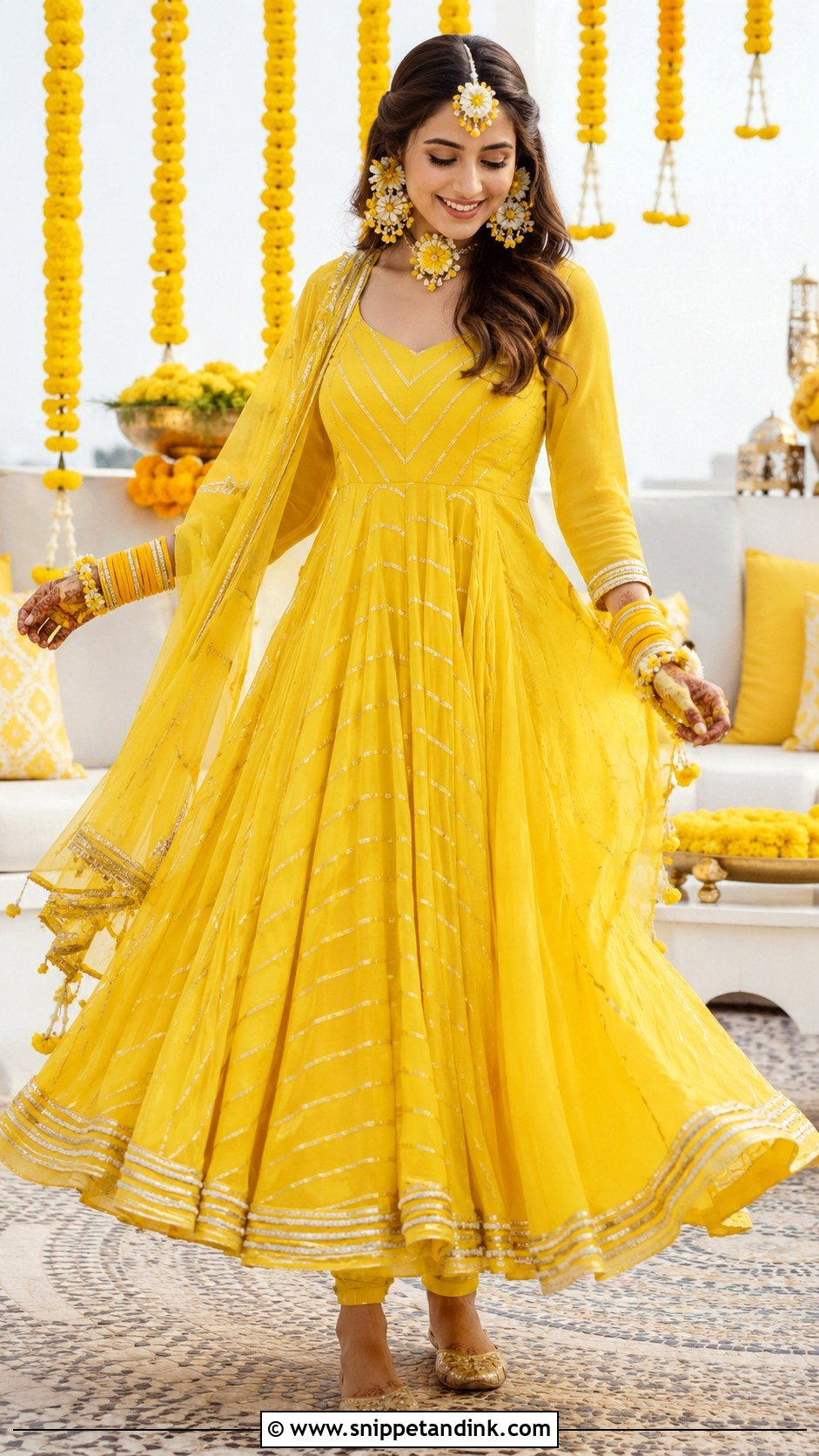 Yellow Bridal Anarkali Suit For Haldi - Snippet and Ink - 25 Bridal Anarkali Suits