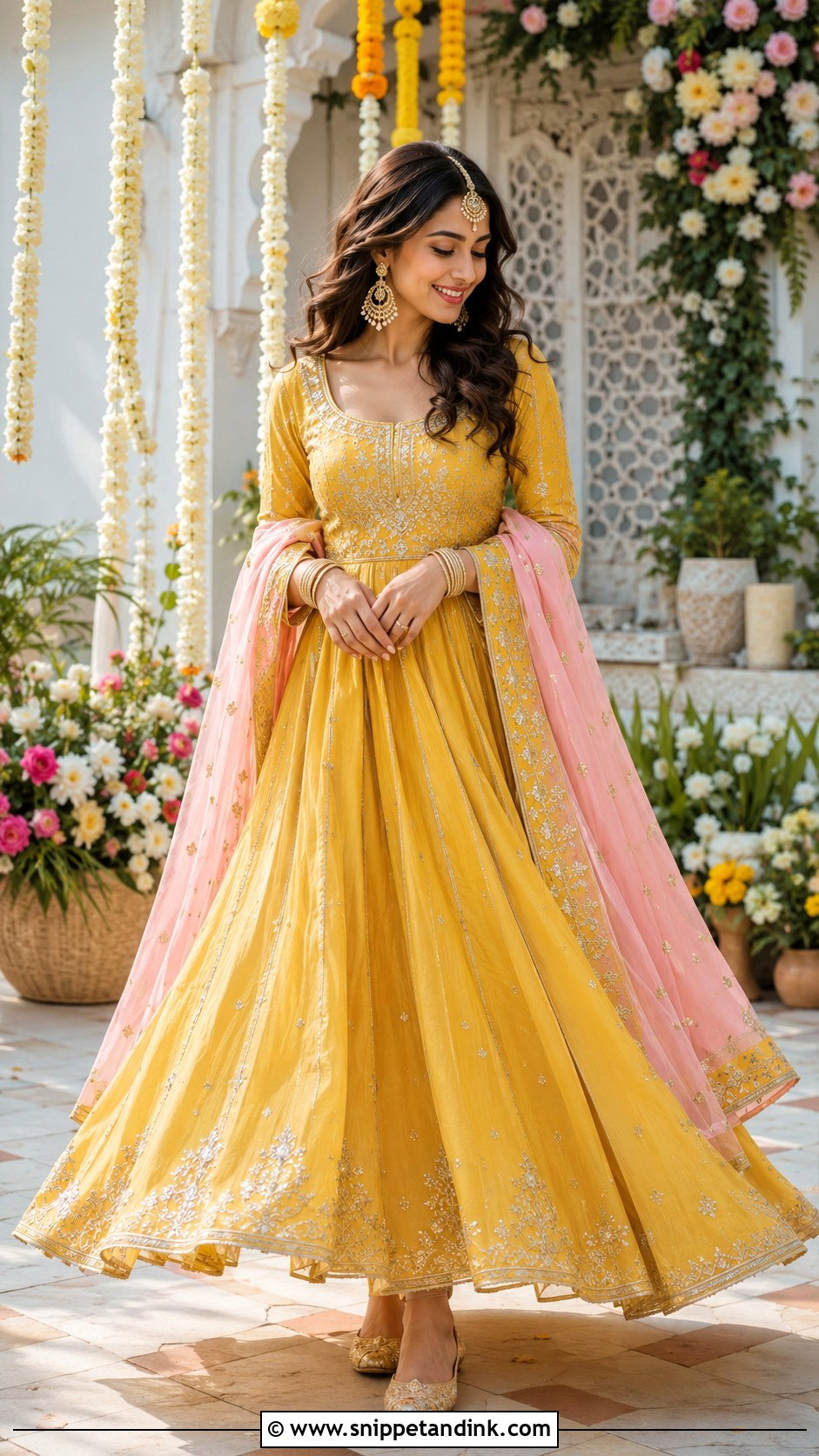 Yellow Bridal Anarkali With Dupatta - Snippet and Ink - 20 Yellow Bride Ideas