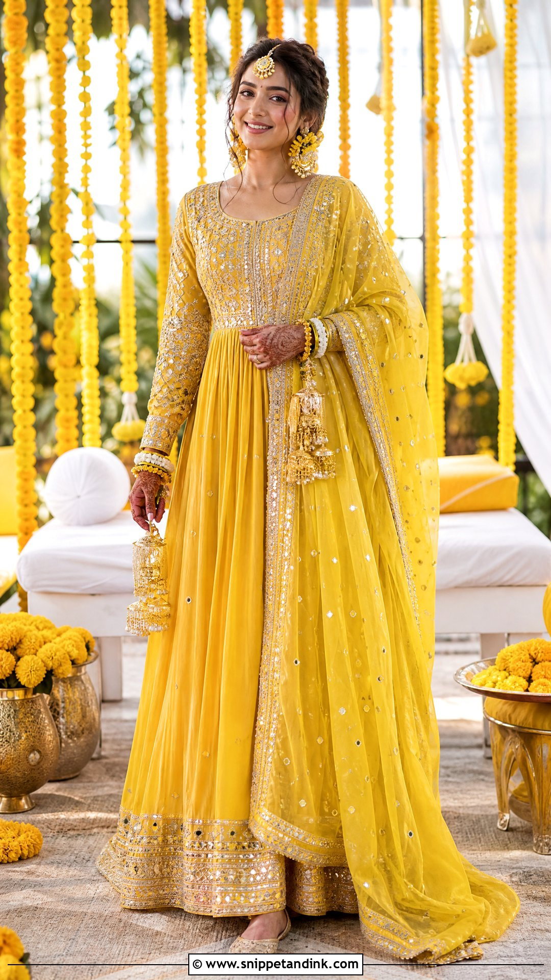 Yellow Bridal Gown for Haldi - Snippet and Ink - 20 Yellow Gown for Haldi Ideas